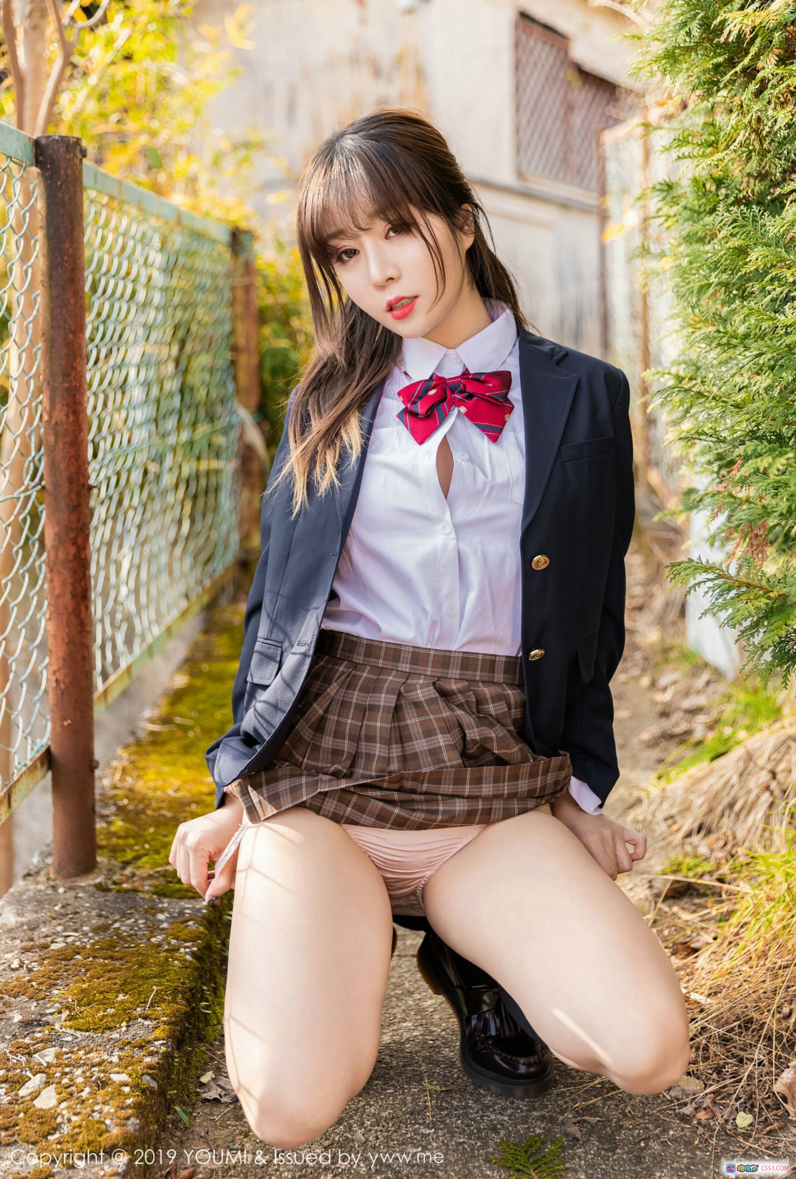 图片[6] - 王雨纯校服写真裙角飞扬瞬间迷人尤蜜荟2019 Vol.264高清美图 - 就要吻