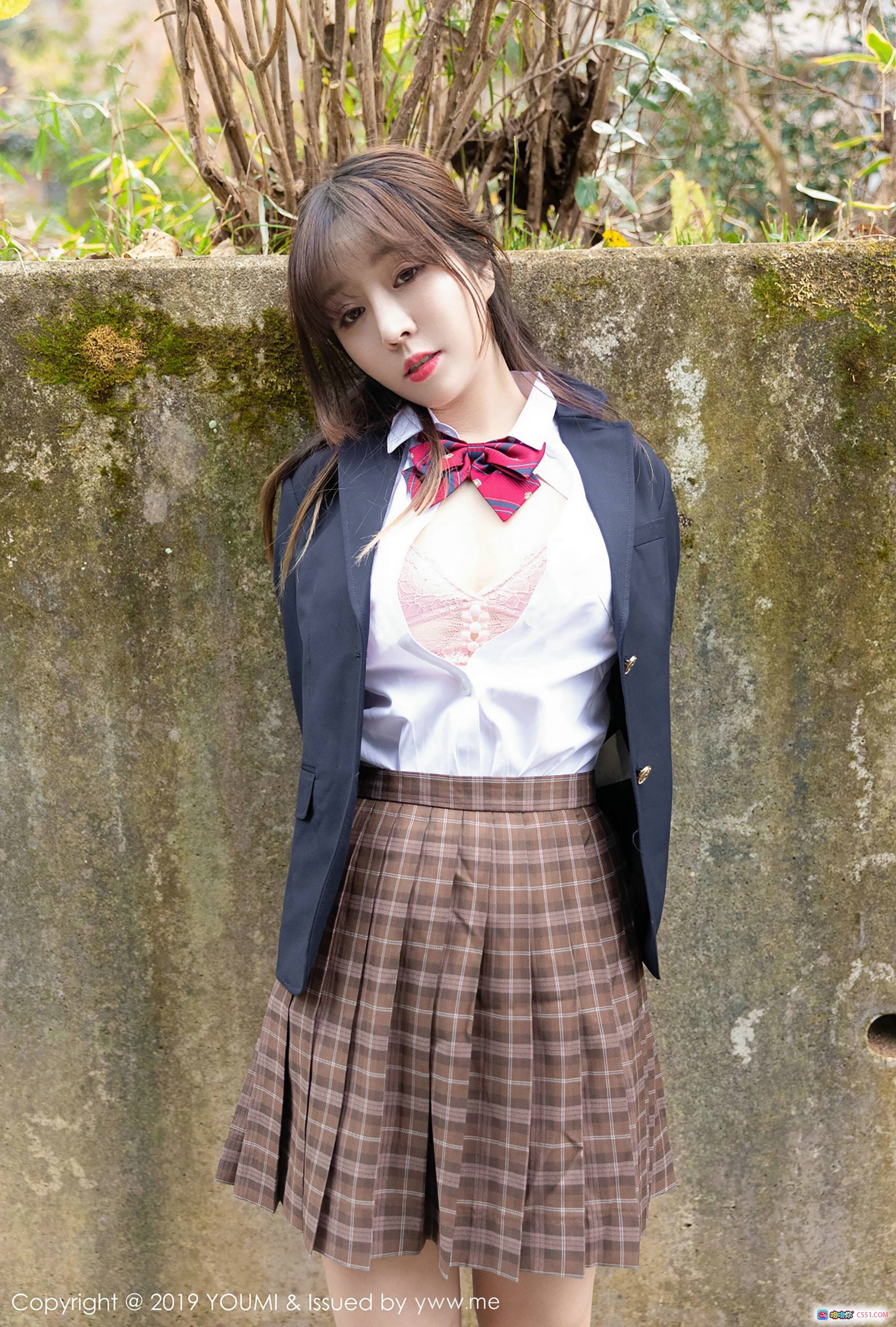 图片[2] - 王雨纯校服写真裙角飞扬瞬间迷人尤蜜荟2019 Vol.264高清美图 - 就要吻