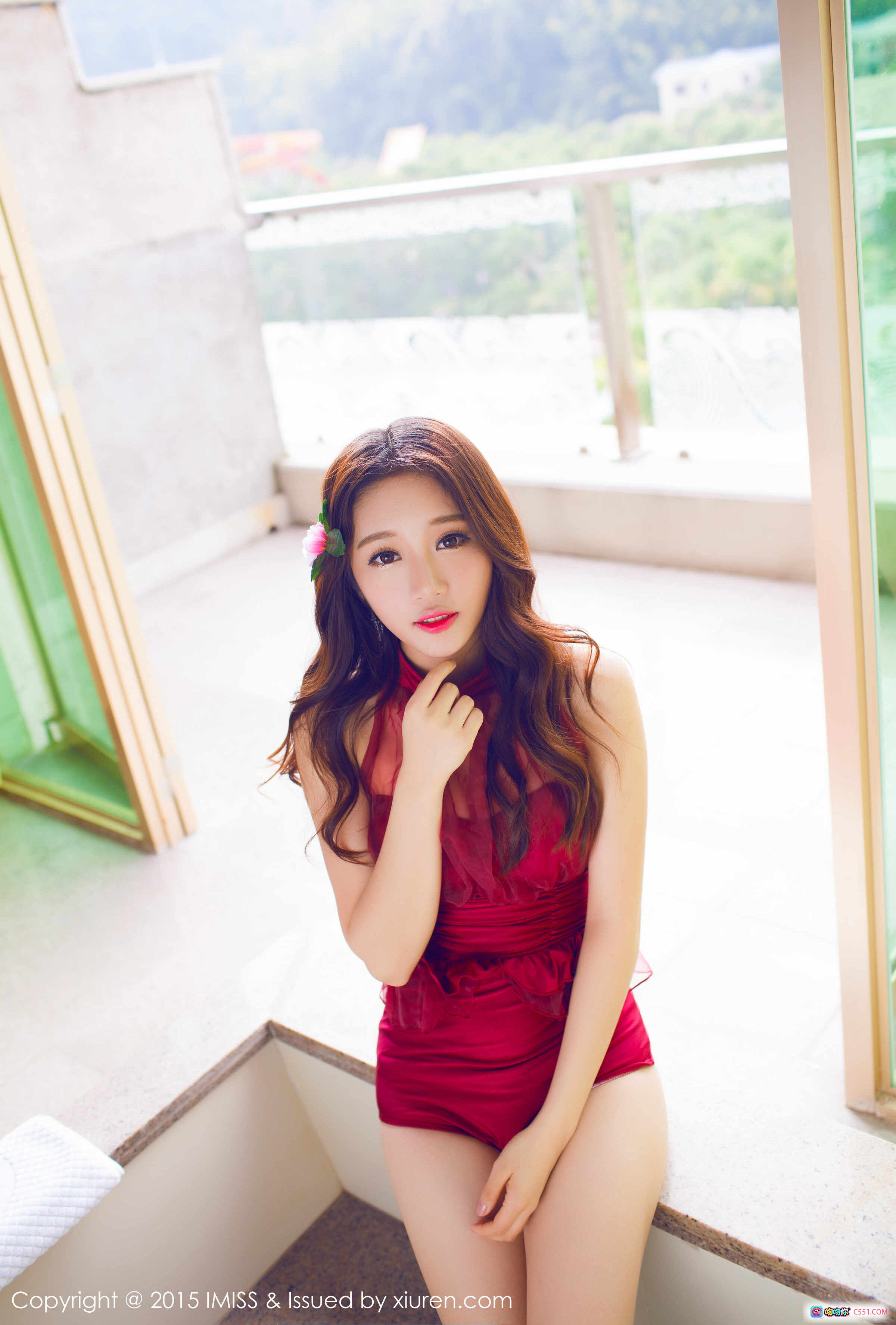 图片[3] - 小丽莎萌萌哒写真 | IMiss爱蜜社2015.08.25 VOL.015 | 白色针织衫粉色短裙床拍清新甜美风 - 就要吻