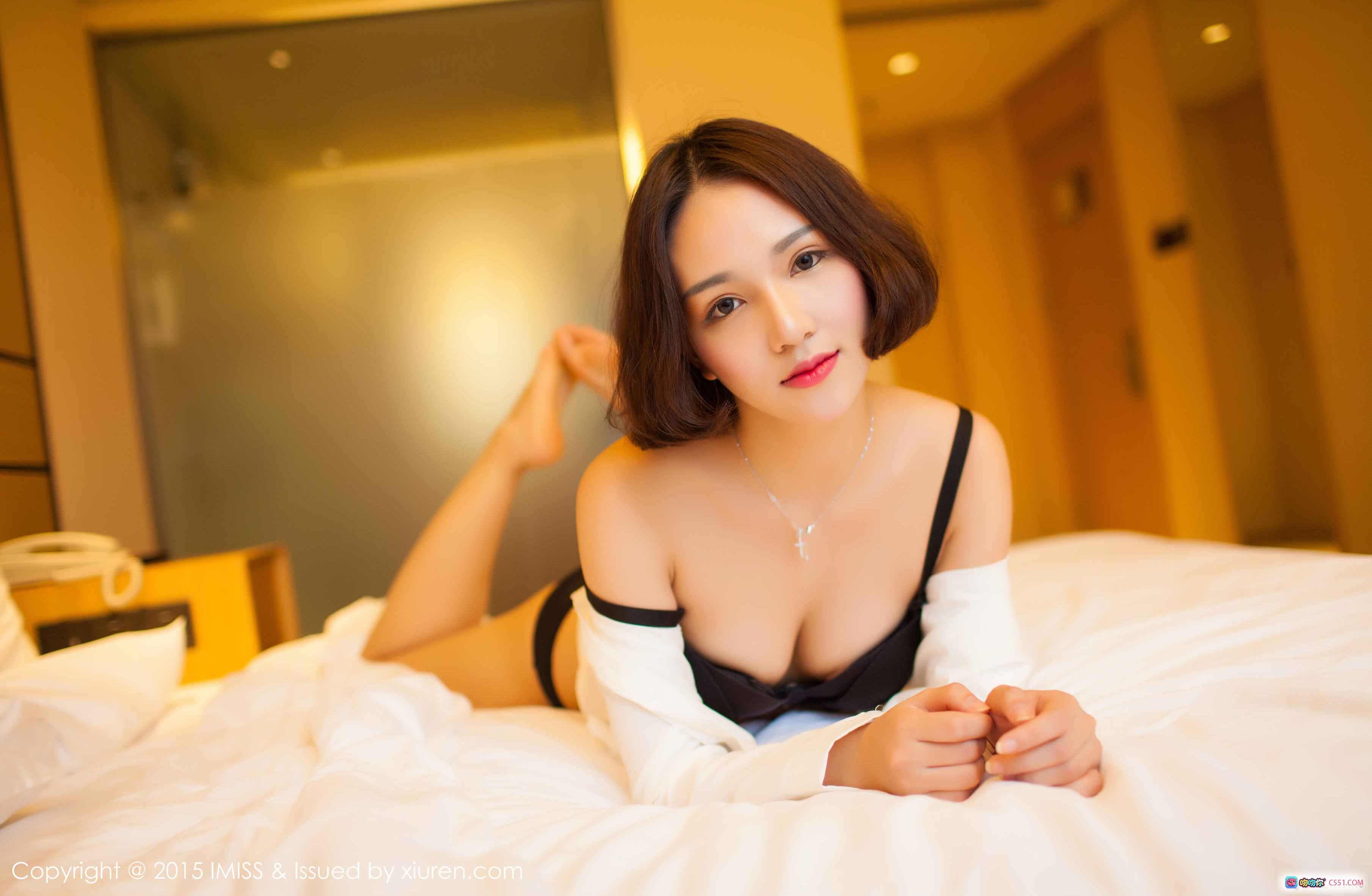 图片[5] - 艾诗iccey浴室黑蕾丝内衣写真 | 2015 IMISS爱蜜社VOL.036 | 优雅短发少女镜前私房美拍 - 就要吻