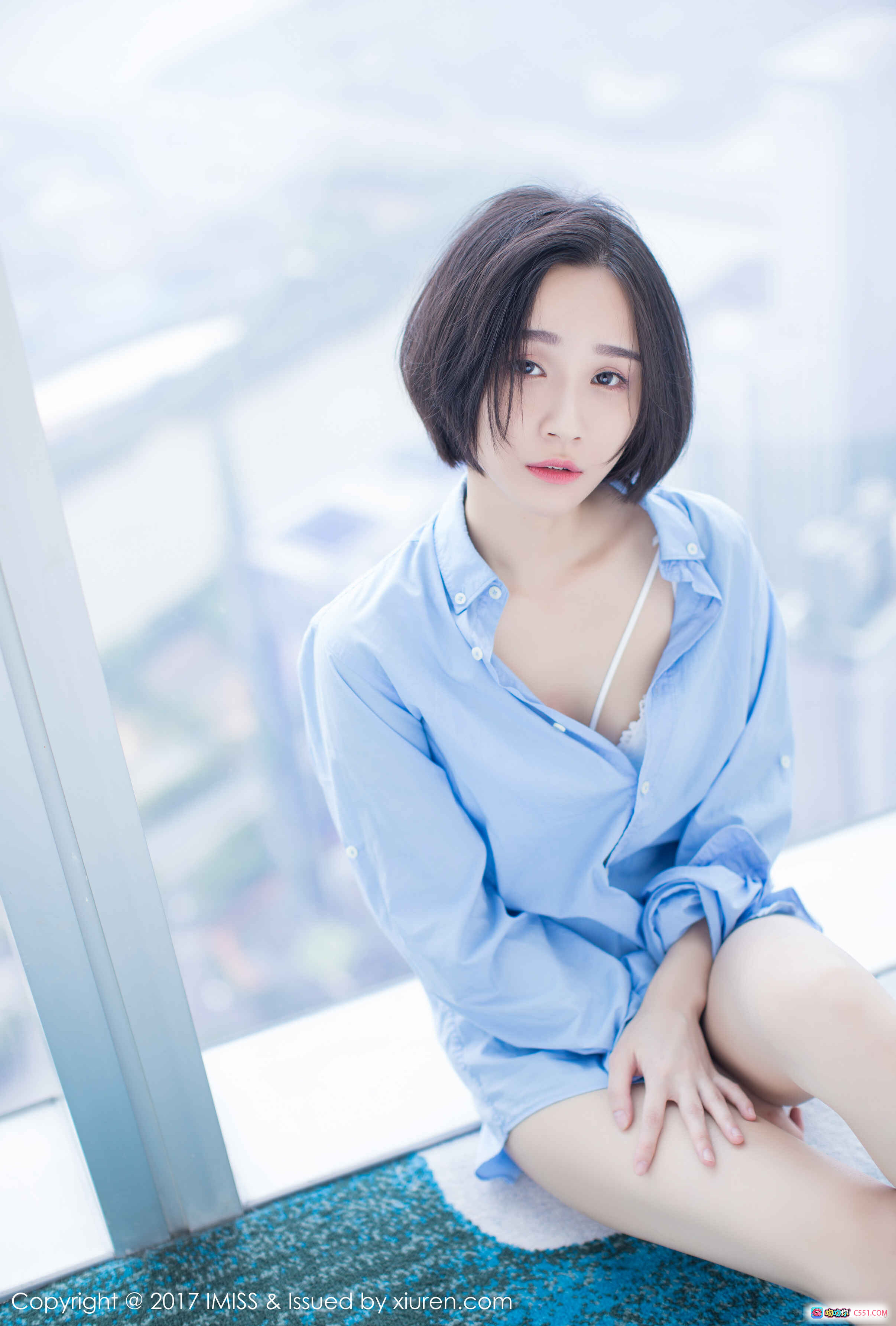 图片[3] - Livia清新短发蓝衬衫写真 | IMiss爱蜜社2017.08.08 VOL.178 | 49+1P高质私房美图 - 就要吻