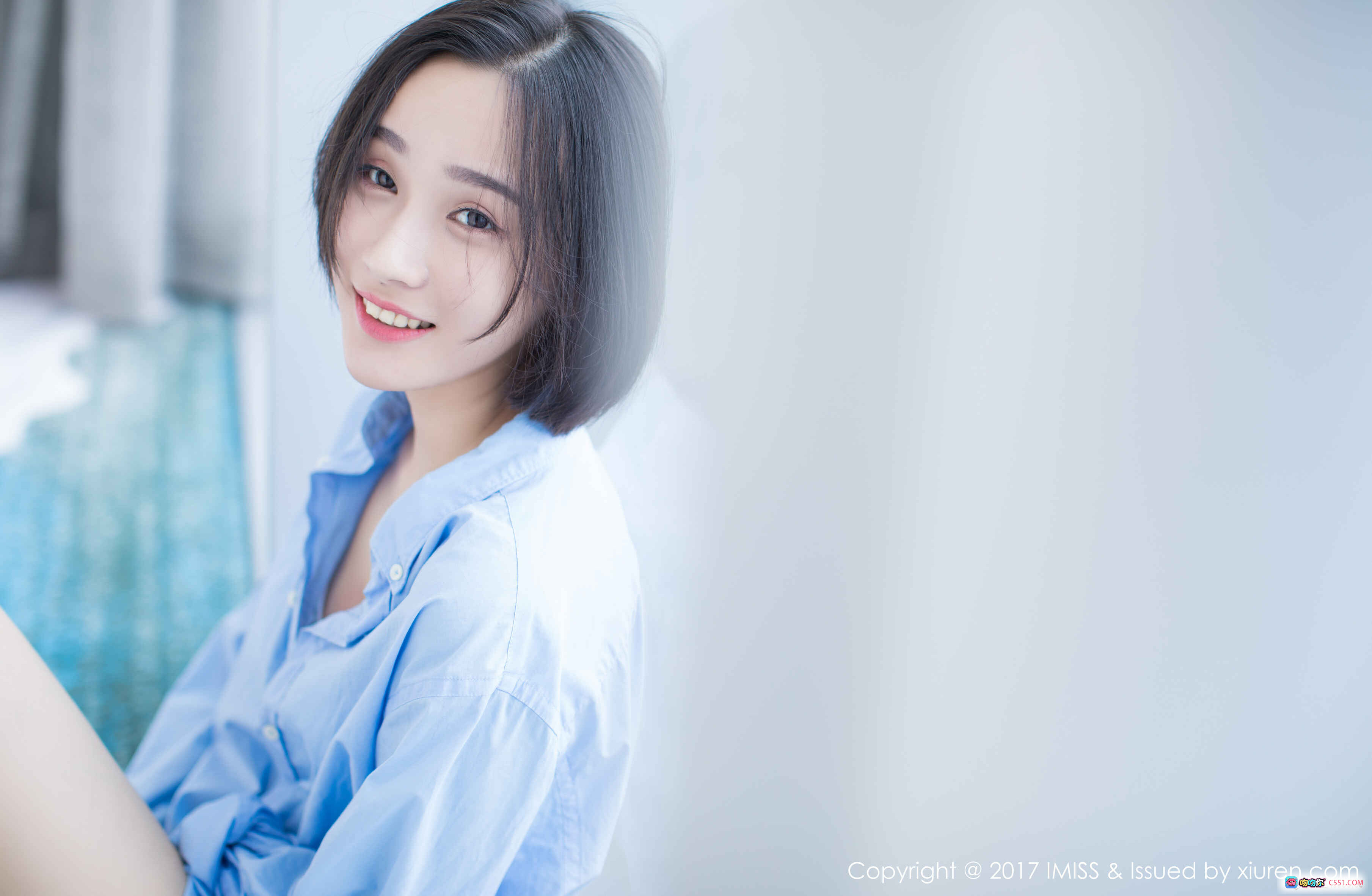 图片[4] - Livia清新短发蓝衬衫写真 | IMiss爱蜜社2017.08.08 VOL.178 | 49+1P高质私房美图 - 就要吻