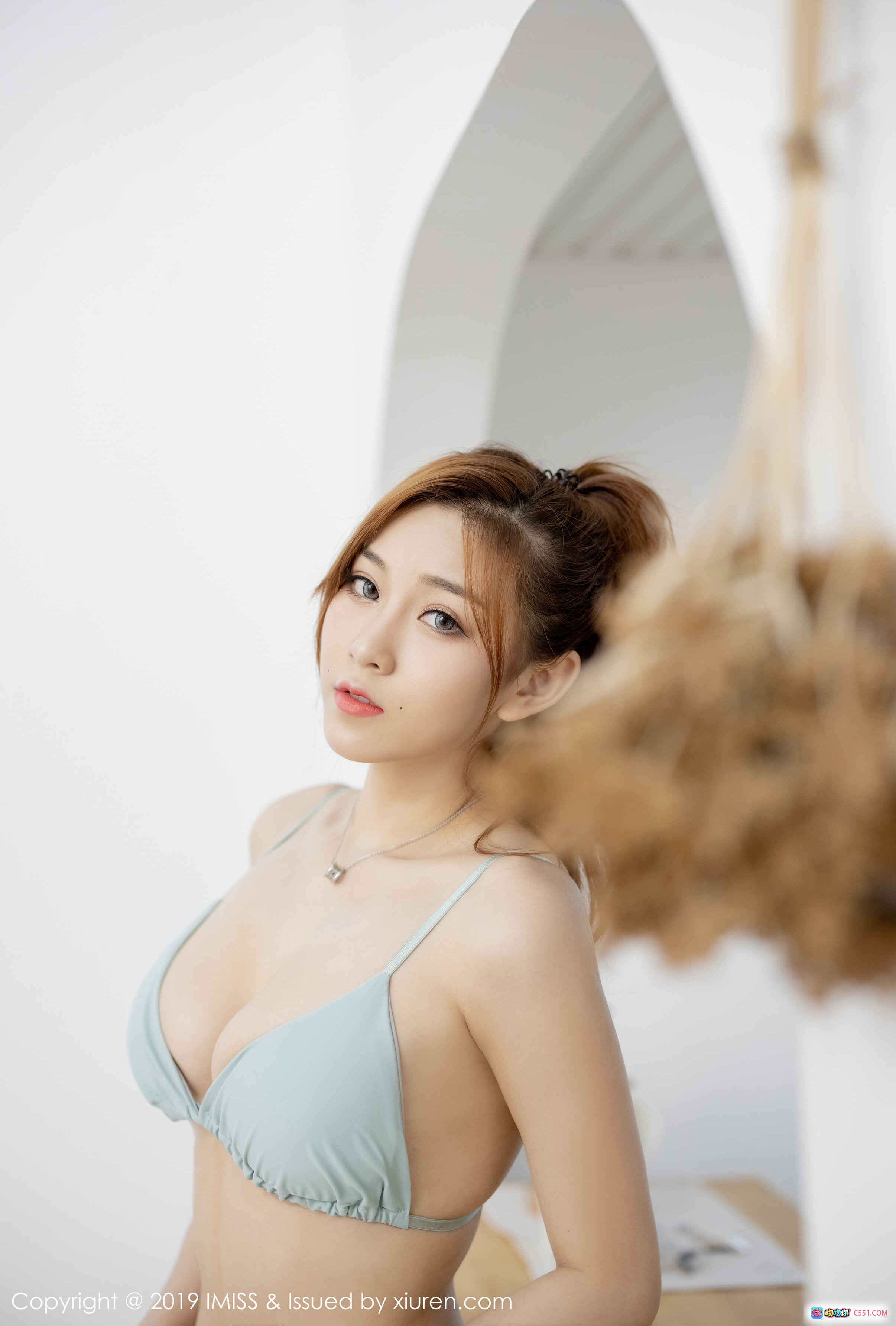 图片[5] - 莉娜lena清新居家写真 | 浅蓝吊带内衣搭配白杯咖啡 | 2019 IMiss爱蜜社VOL.372高质私房照 - 就要吻