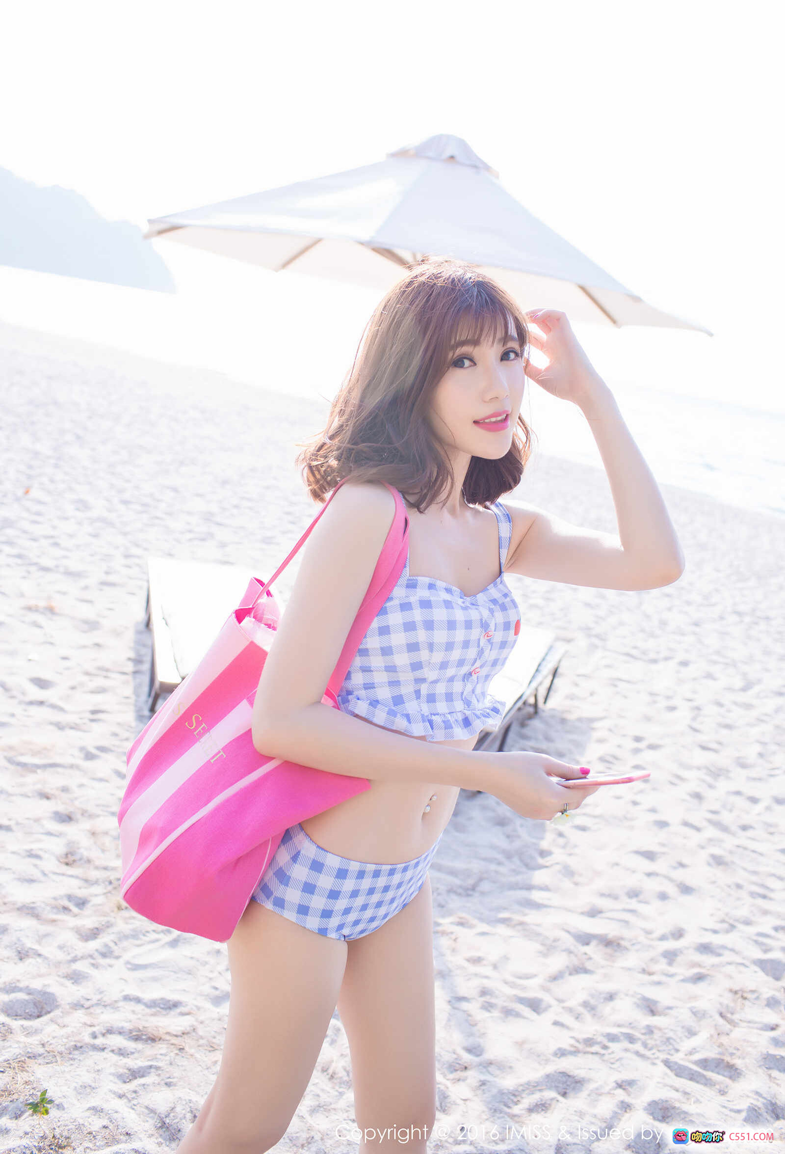 图片[5] - Sandy陈天扬条纹比基尼浴室镜前自拍写真 | IMiss爱蜜社2016性感泳装美图 - 就要吻