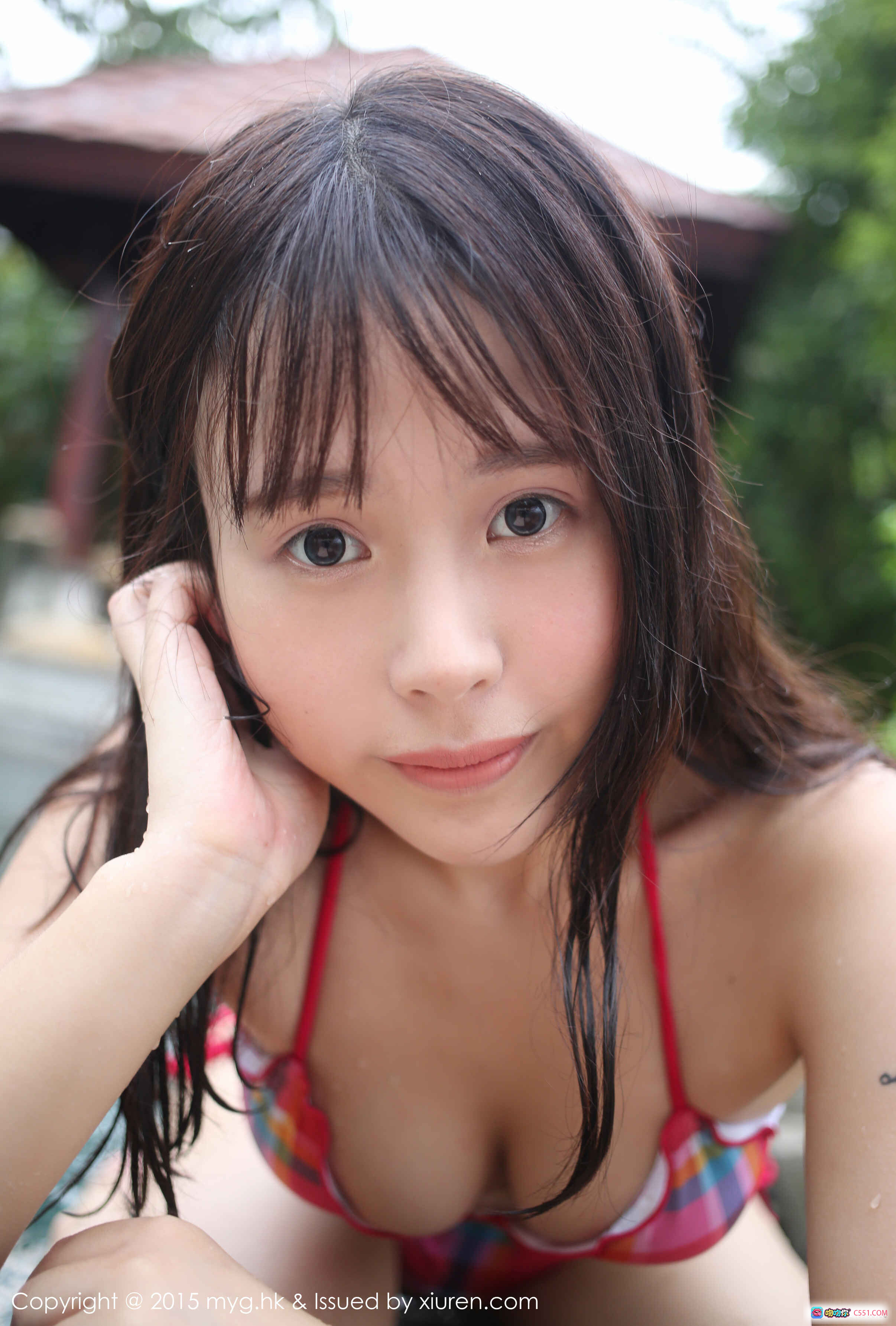 图片[5] - Evelyn艾莉泳池比基尼写真 | 彩格纹泳衣 | 清新自然风 | MyGirl美媛馆2015 VOL.186 - 就要吻