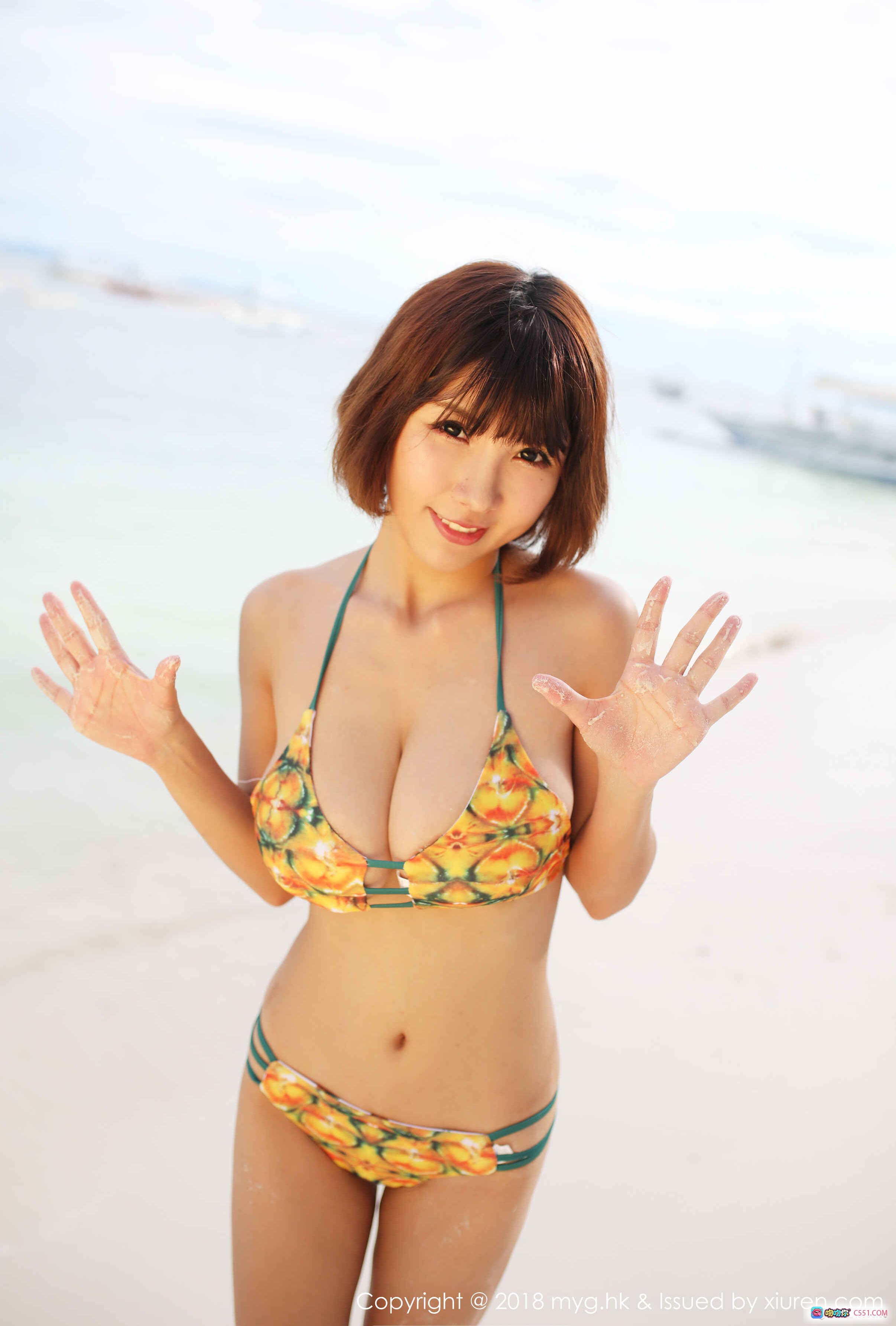 图片[5] - 晓茜Sunny泳装写真｜双马尾少女草地跪姿｜深蓝比基尼性感外拍｜MyGirl美媛馆2018 Vol.283 - 就要吻