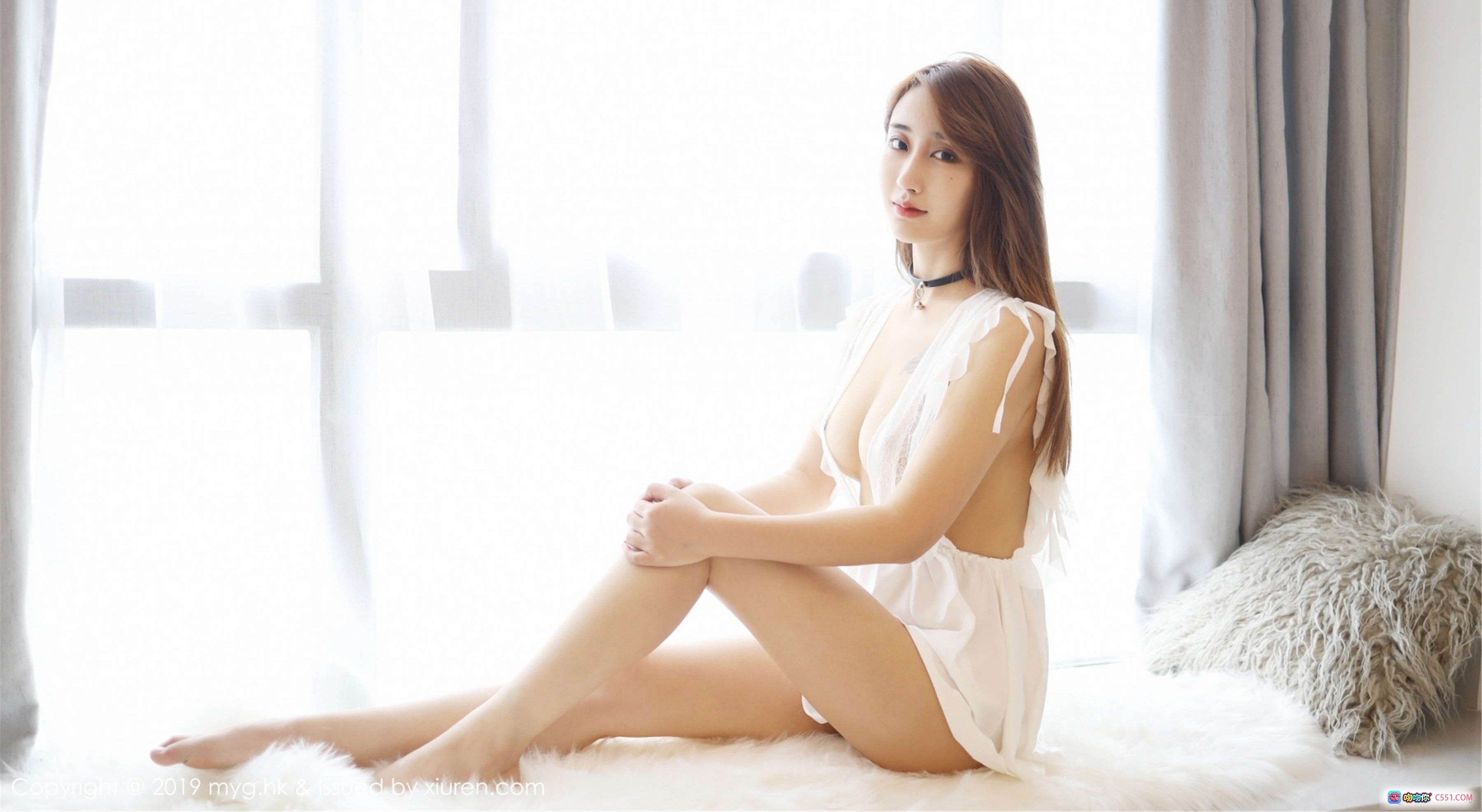 图片[3] - 奈美nana性感写真 | 白色蕾丝睡衣 | 黑色项圈装饰 | 温柔微笑私房照 | MyGirl美媛馆Vol.369 2019.07.15 - 就要吻