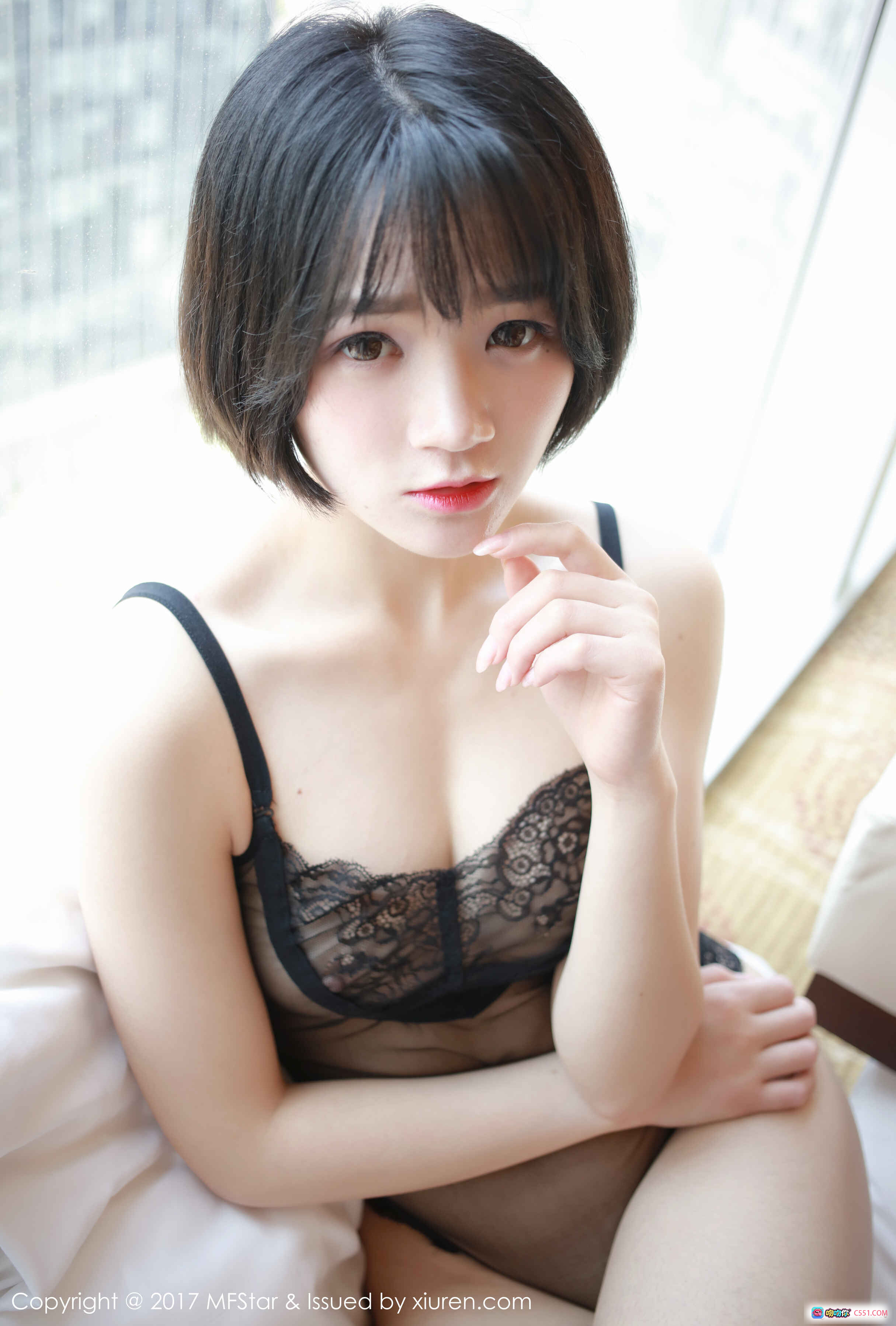 图片[7] - MFStar模范学院悦爷妖精2017.10.26 Vol.110 黑色蕾丝内衣短发少女私房写真高清美图 - 就要吻