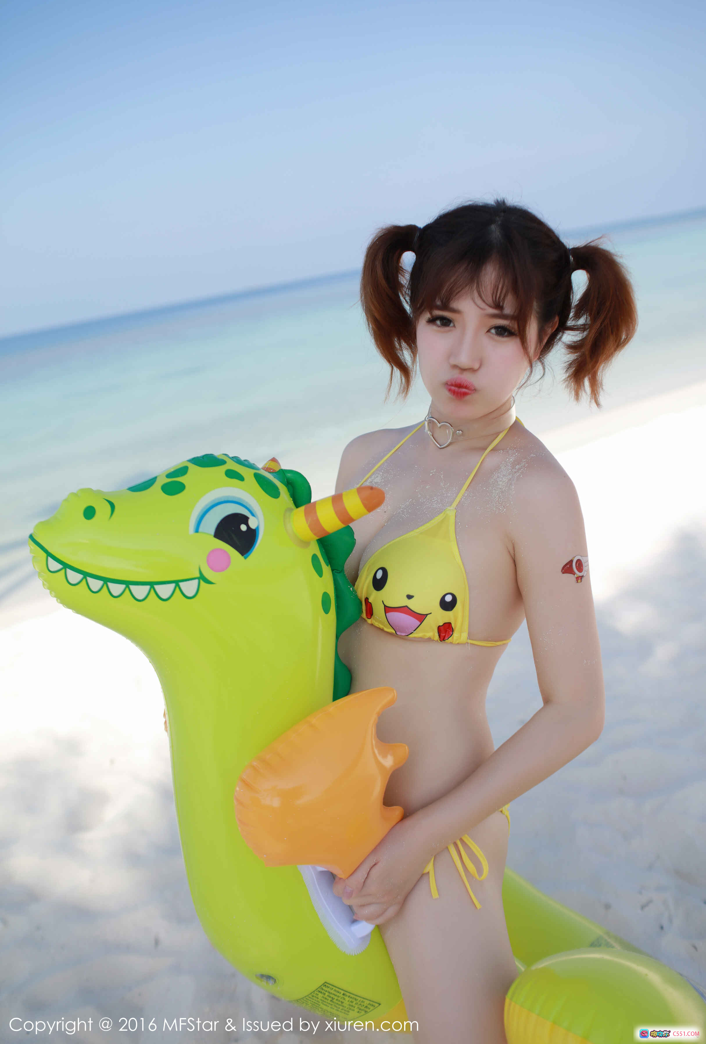 图片[7] - 徐cake Pikachu比基尼海滩写真 | MFStar模范学院Vol.056 | 双马尾少女阳光泳装大片 - 就要吻