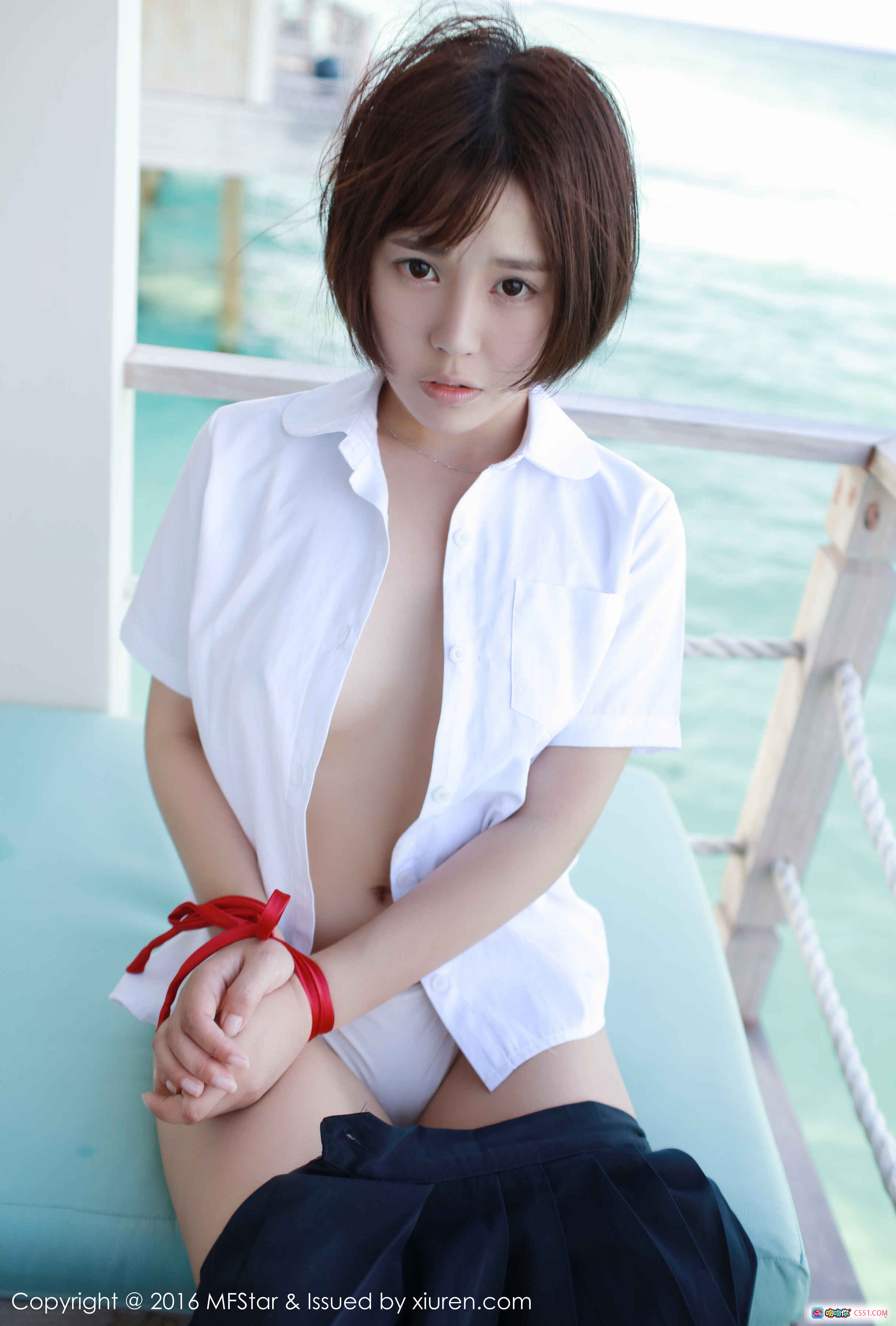 图片[5] - MFStar模范学院Evelyn艾莉沙滩比基尼写真 2016 Vol.057 短发少女纹身性感泳装50P高清图集 - 就要吻