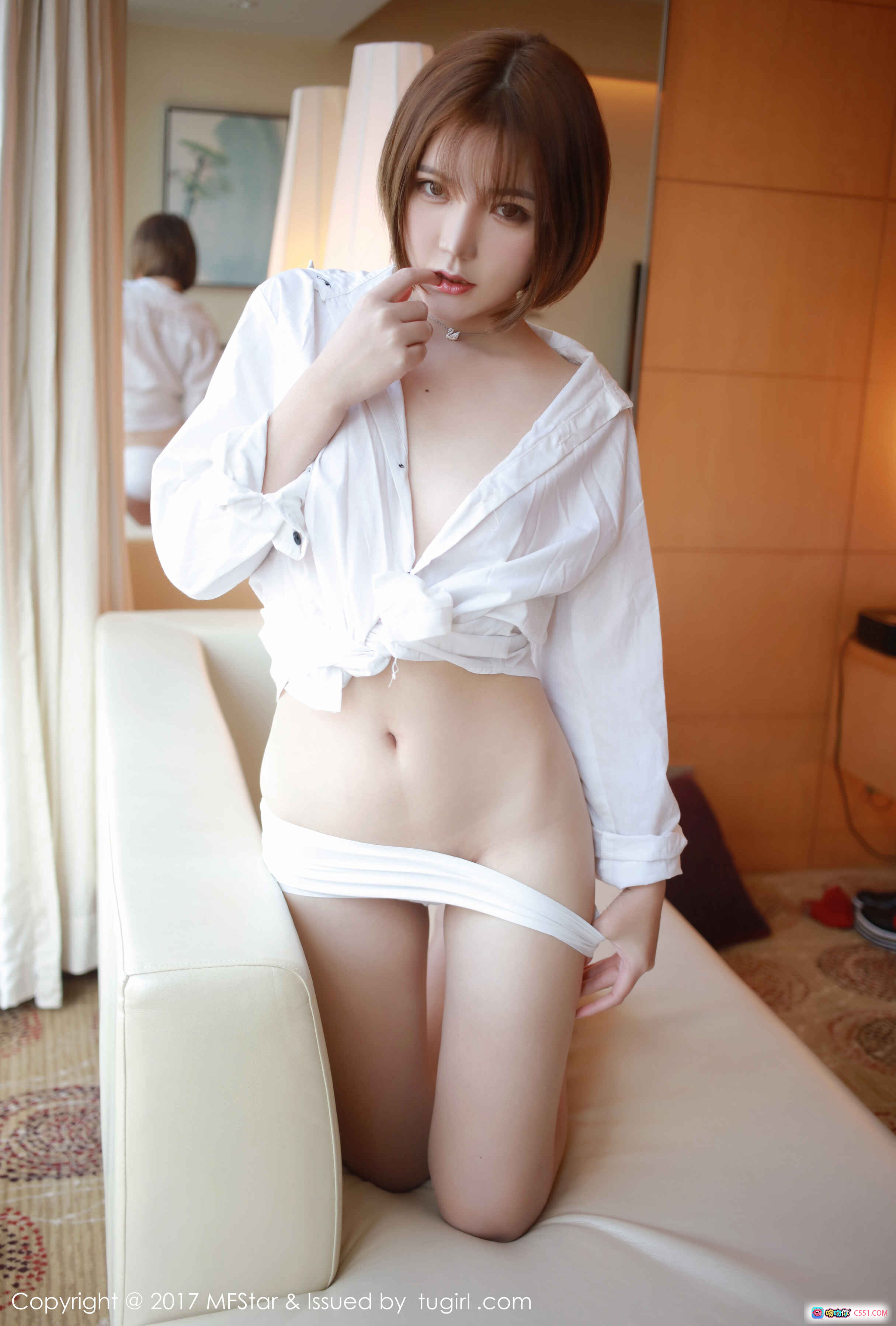 图片[3] - MFStar模范学院Vol.089冷不丁白衬衫短发美女室内写真52P高清图集 - 就要吻