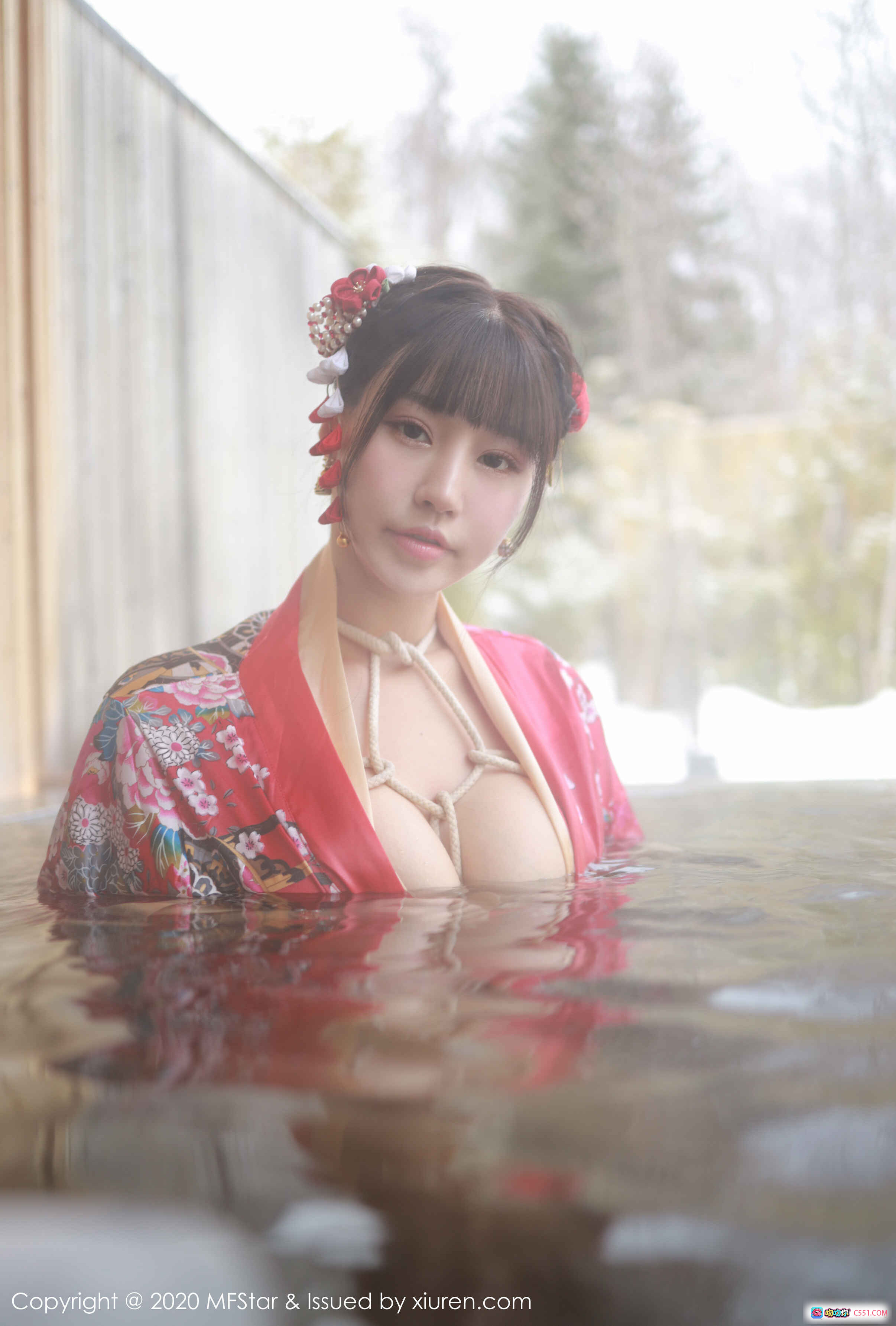 图片[3] - 朱可儿Flower和风浴衣写真 | MFStar模范学院Vol.249 | 日式温泉场景 | 花纹浴衣+发饰造型 | 2020年1月高清摄影集 - 就要吻