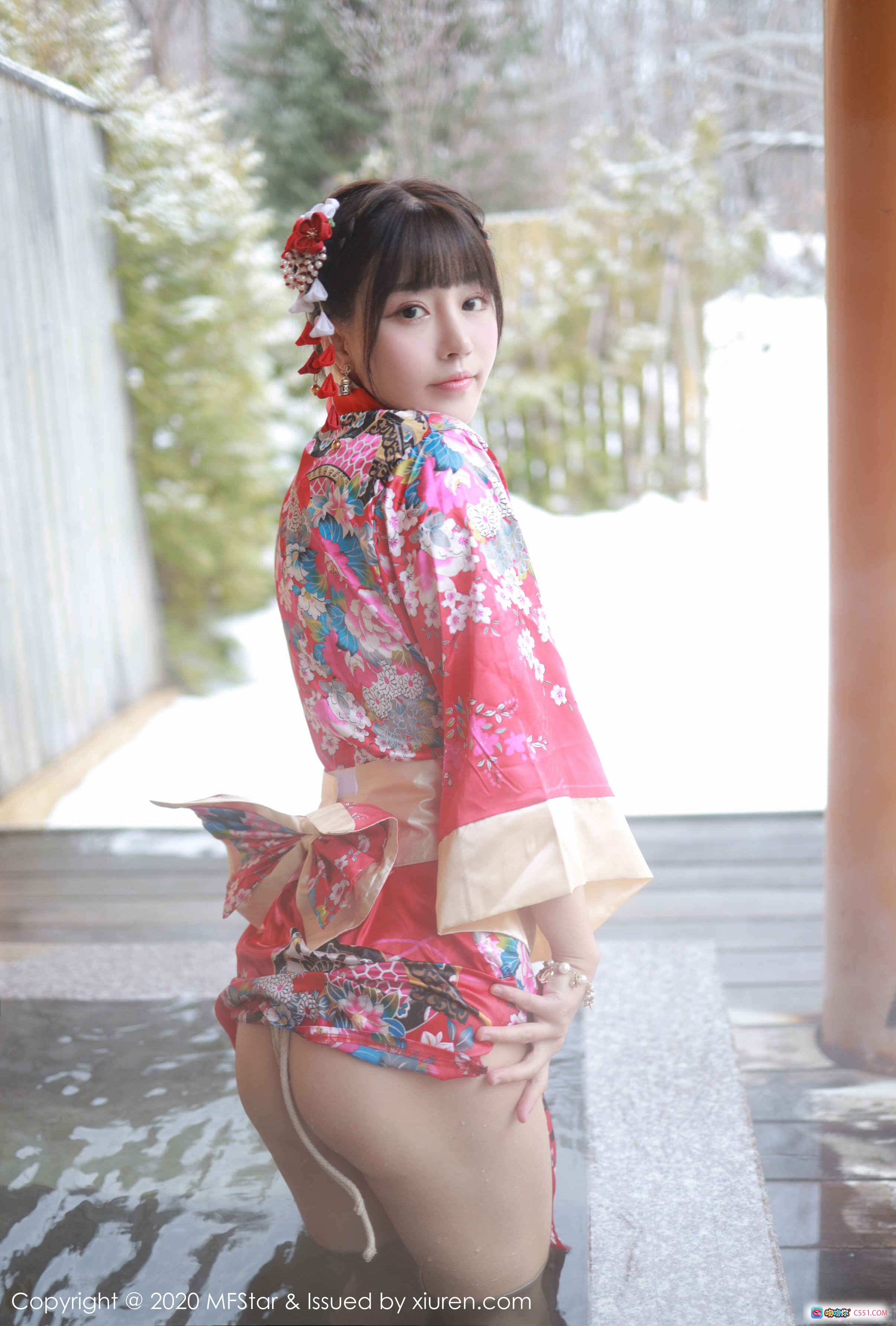 图片[7] - 朱可儿Flower和风浴衣写真 | MFStar模范学院Vol.249 | 日式温泉场景 | 花纹浴衣+发饰造型 | 2020年1月高清摄影集 - 就要吻