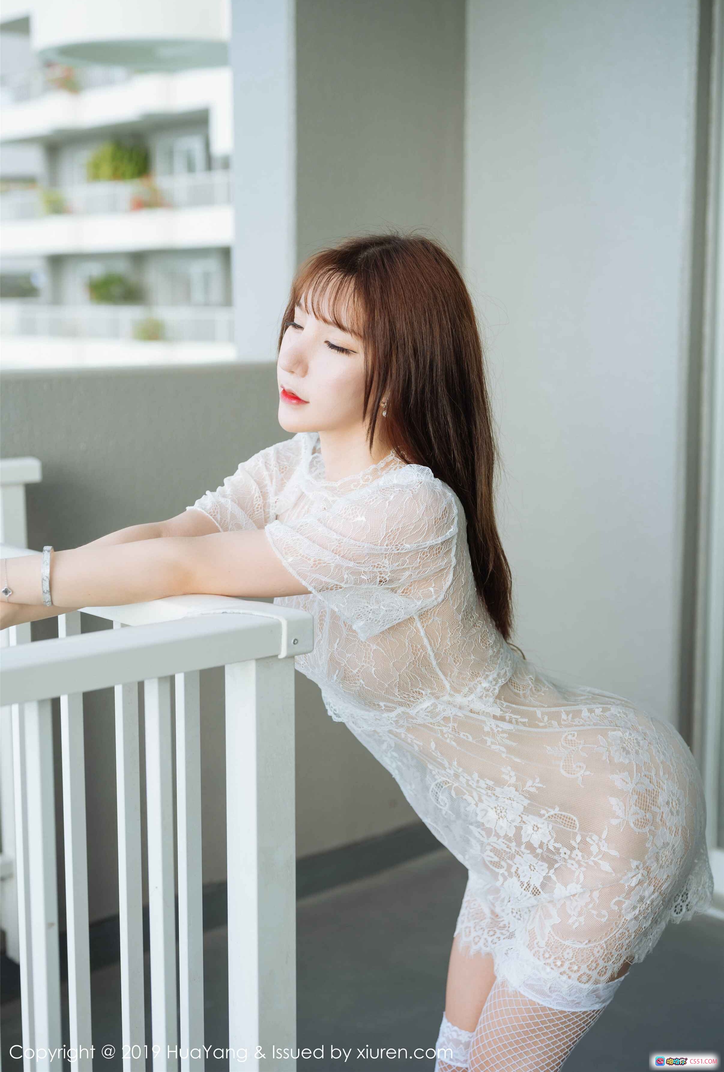 图片[7] - 周于希Sandy阳台蕾丝透视装写真 – HuaYang花漾2019 Vol.169 美臀长发性感私房照 - 就要吻