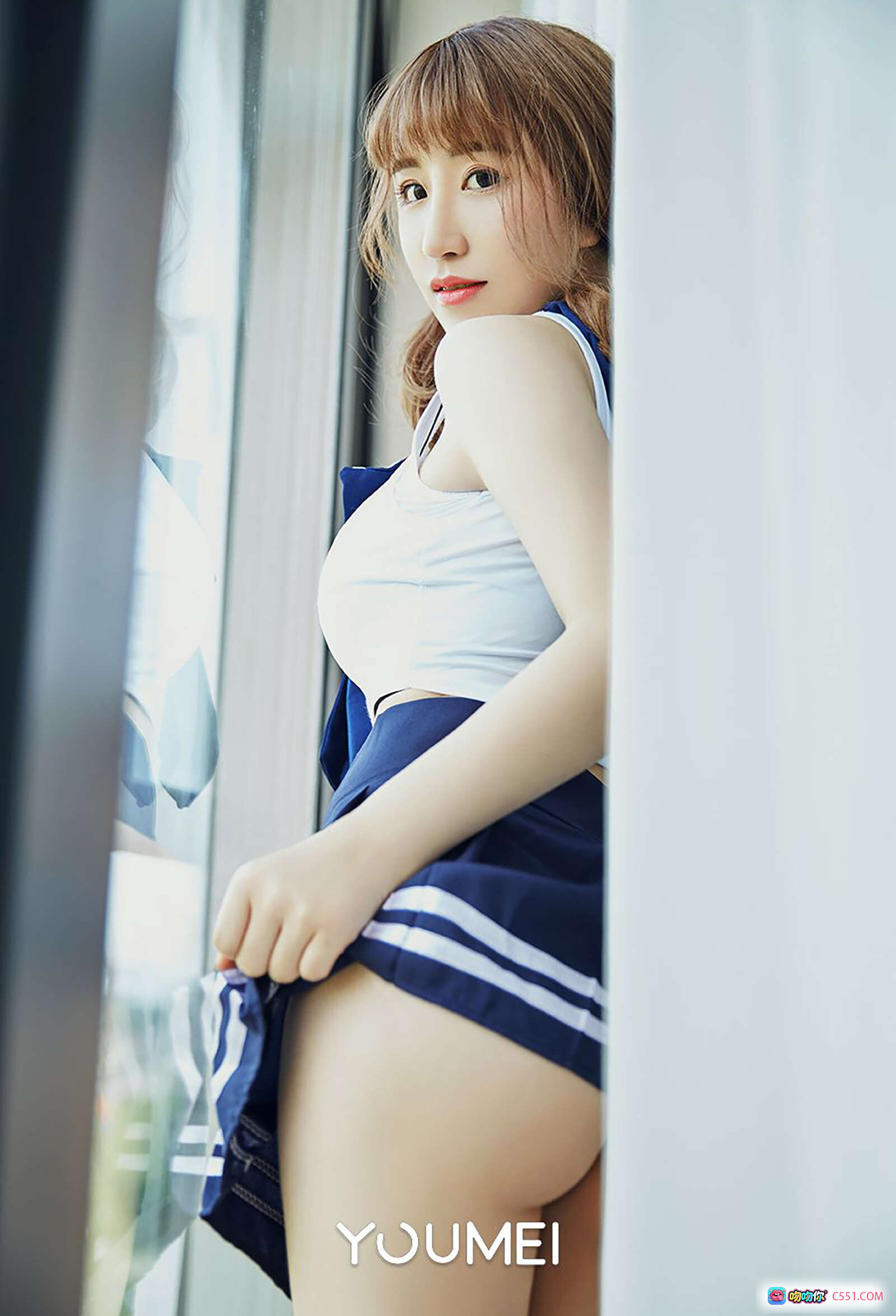 图片[7] - YouMei尤美2018.10.16 VOL.066 学妹绯月樱Cherry情窦初开写真 窗边白背心黑蕾丝内裤性感美臀少女风 - 就要吻