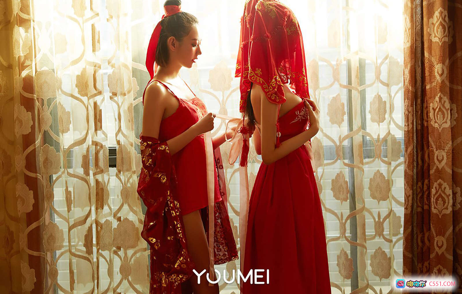 图片[3] - YouMei尤美2018.08.13 VOL.046洞房花烛合辑 红色古风旗袍双人写真 日式榻榻米私房摄影 东方美学情侣互动 精致发饰刺绣细节 柔光氛围感大片 - 就要吻