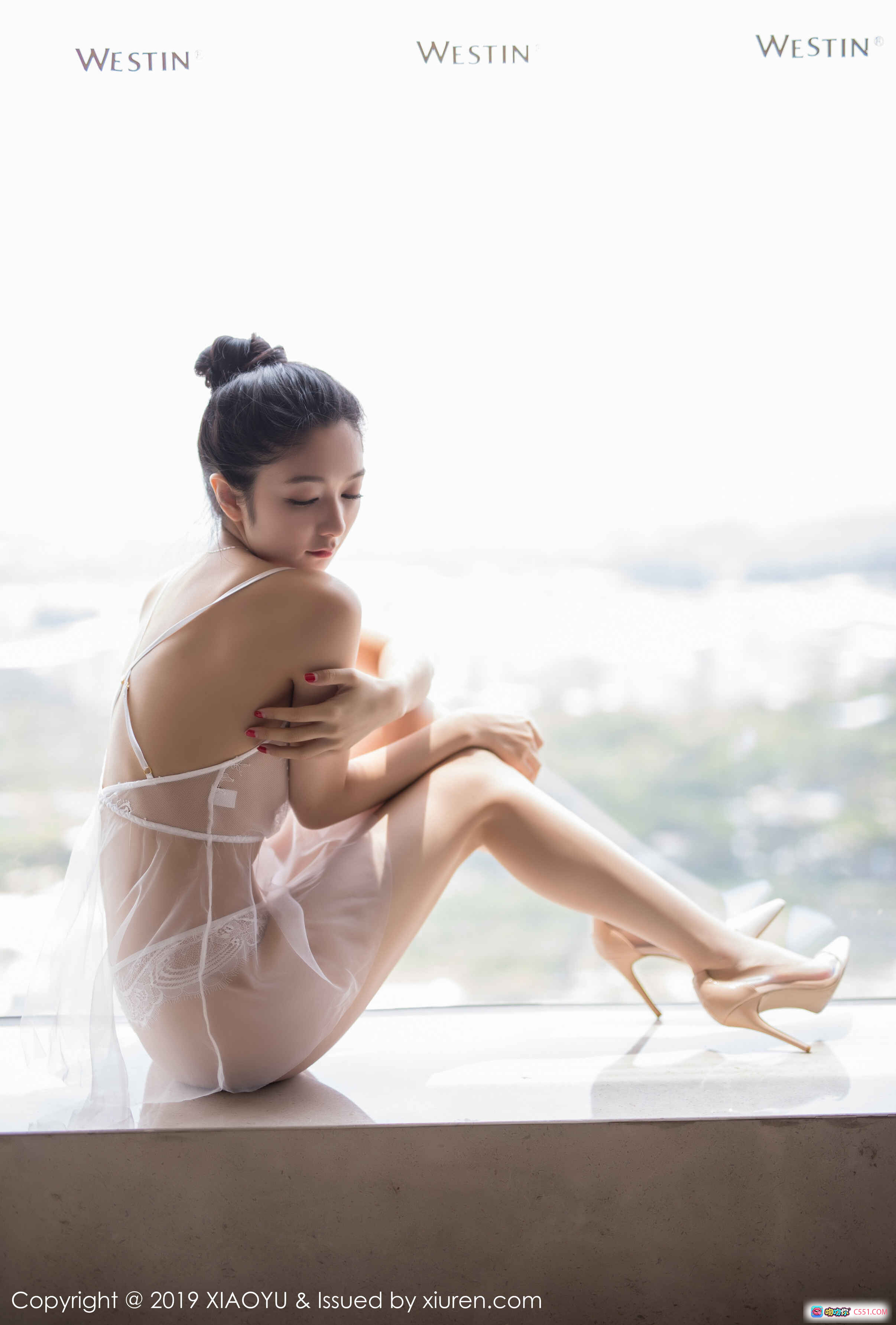 图片[2] - XIAOYU语画界2019.03.14 VOL.034 Angela背影蕾丝内衣窗边写真 猫系女神高跟美腿性感私房照 - 就要吻