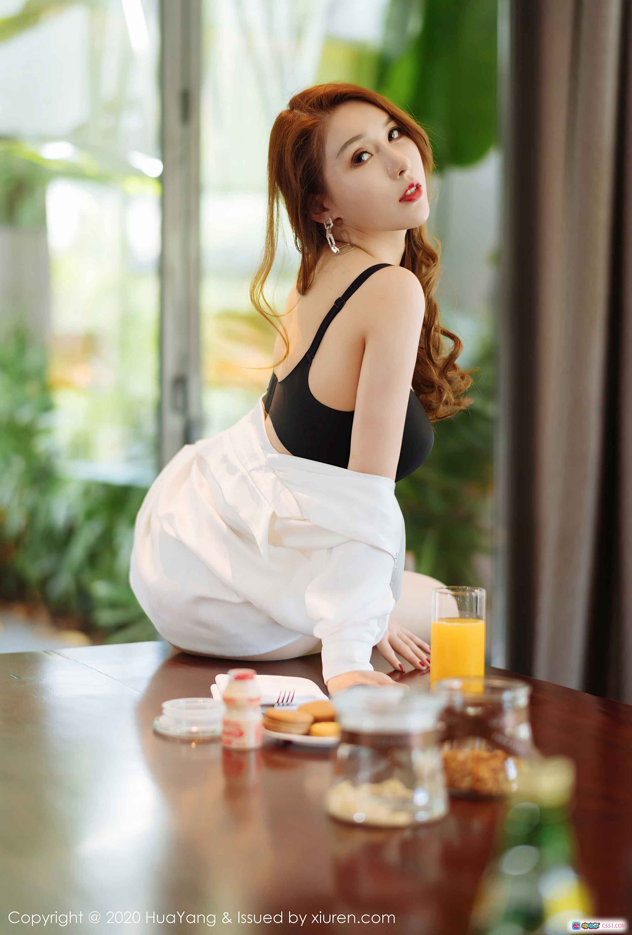 图片[6] - 尤妮丝Egg厨房写真 | 白衬衫黑内衣性感美腿 | 持橙汁高跟诱惑 | HuaYang花漾2020 Vol.266 - 就要吻