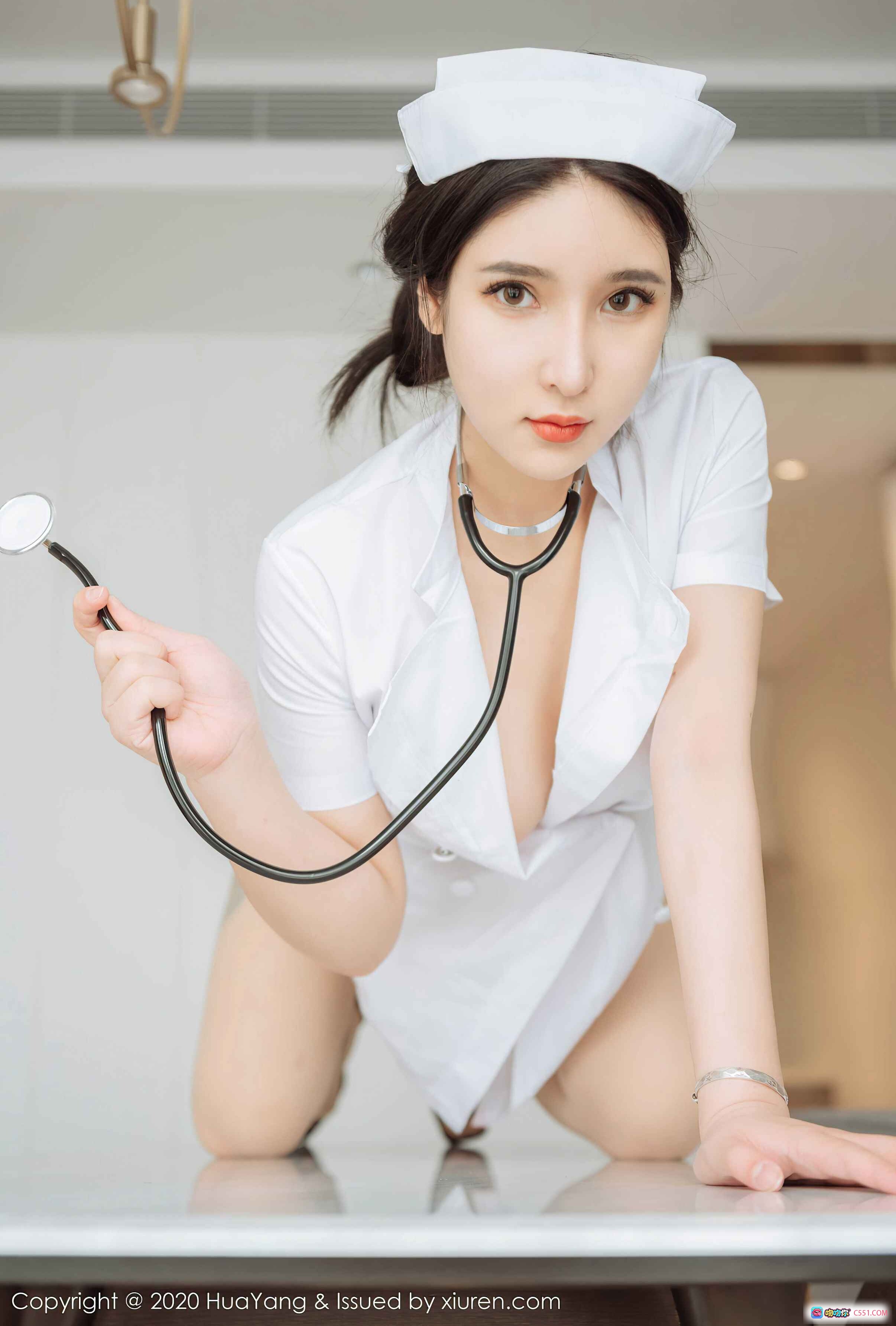 图片[3] - HuaYang花漾2020.08.04 Vol.267 蛛蛛妹妹护士装写真 白色短裙高跟美腿室内光影大片 - 就要吻