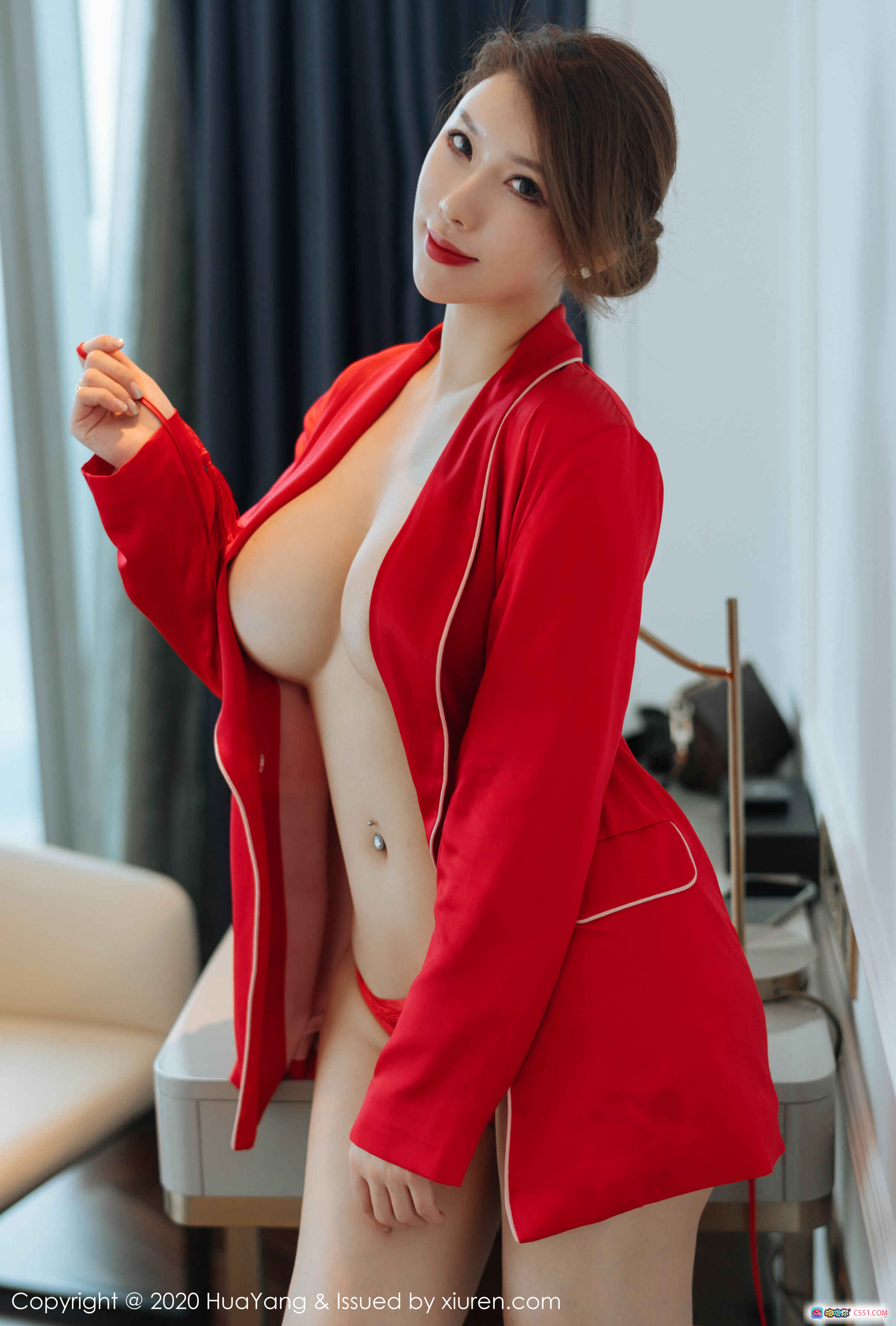 图片[8] - HuaYang花漾2020.04.01 VOL.232尤妮丝Egg红睡衣性感写真51P高清美图 - 就要吻