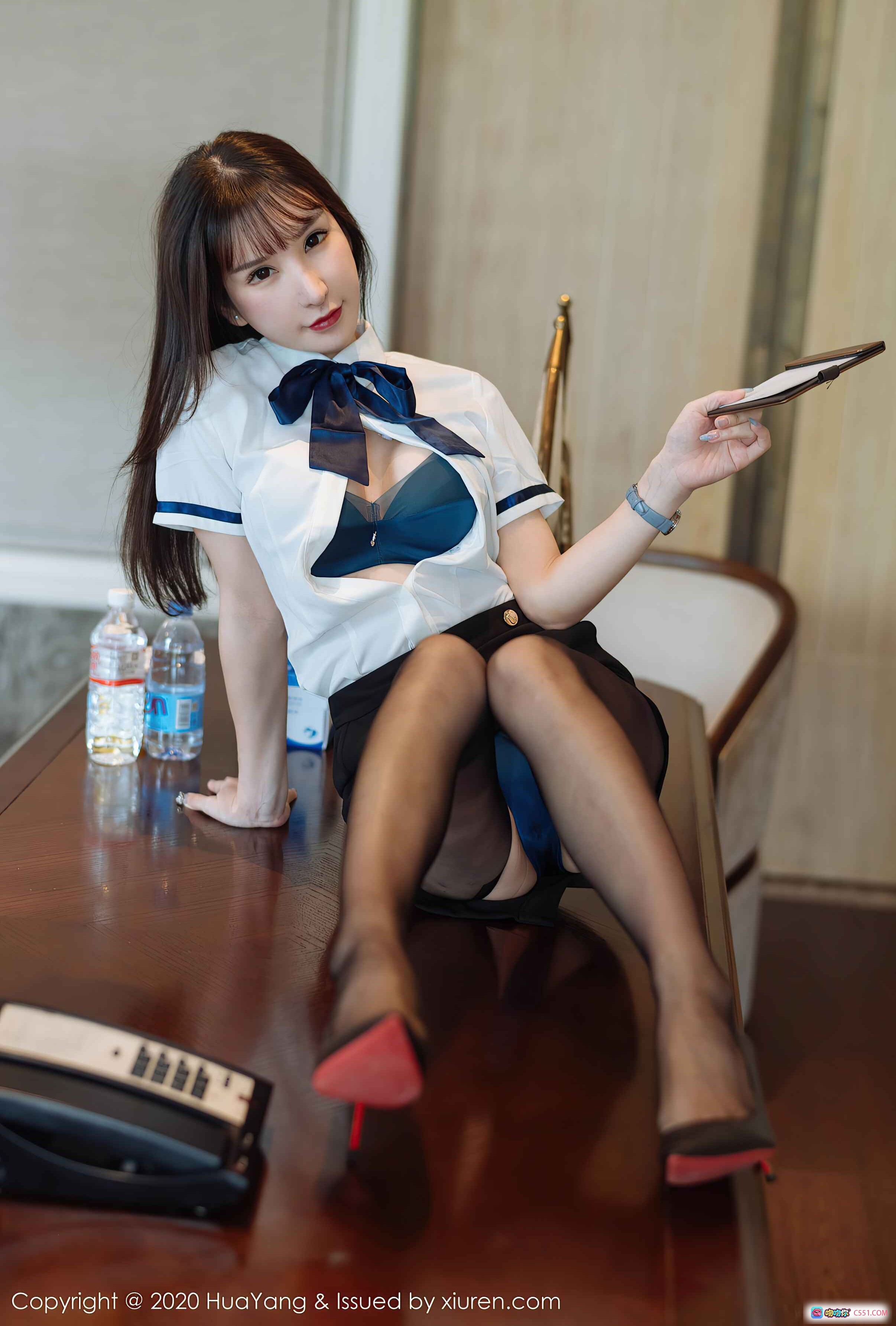 图片[9] - 周于希Sandy职场OL制服写真｜白衬衫黑短裙丝袜美腿｜HuaYang花漾2020.11.03 VOL.312高清图集 - 就要吻