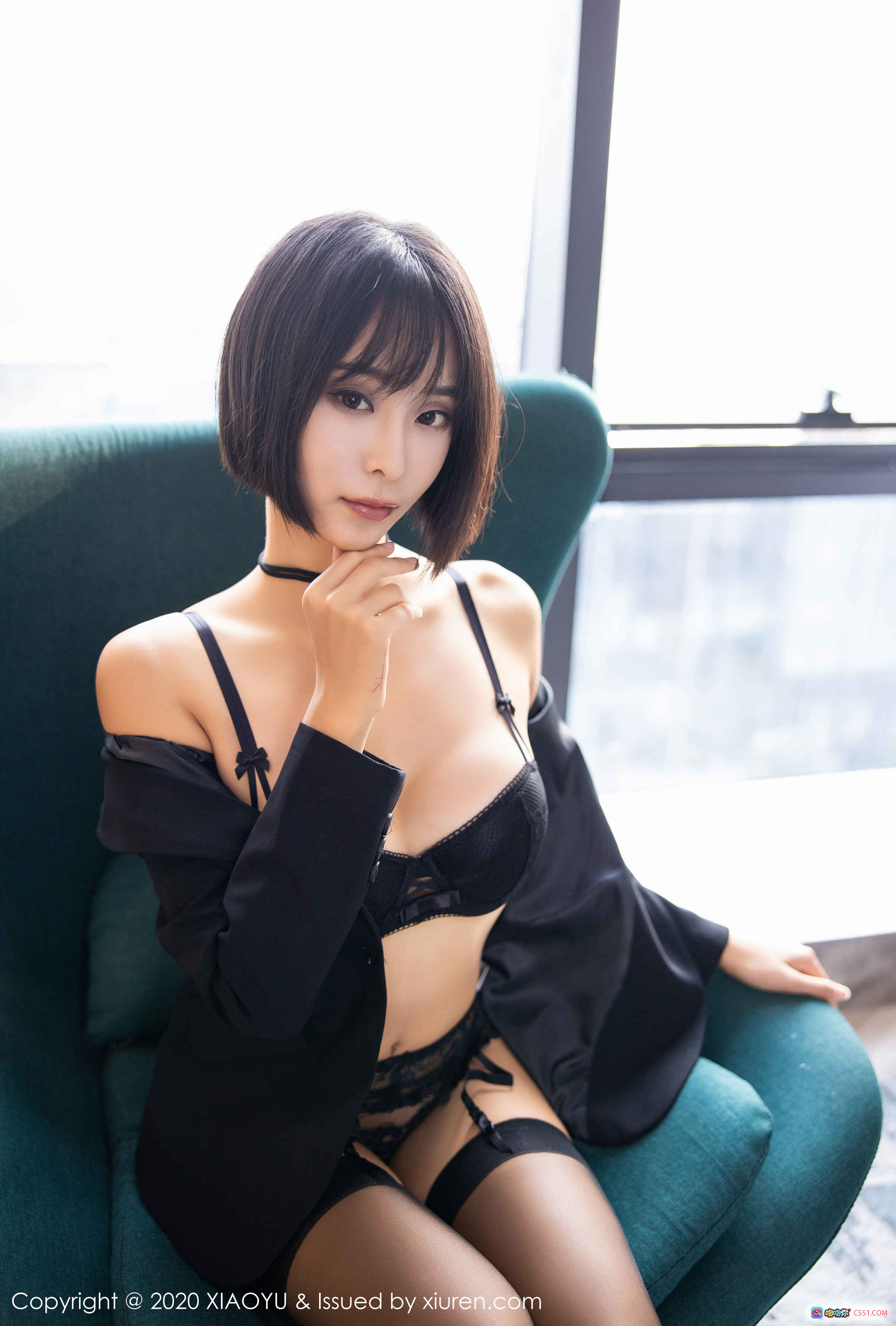 图片[7] - 蓝夏Akasha黑西装丝袜美腿写真 | XIAOYU语画界2020.04.20 VOL.292优雅性感室内大片 - 就要吻