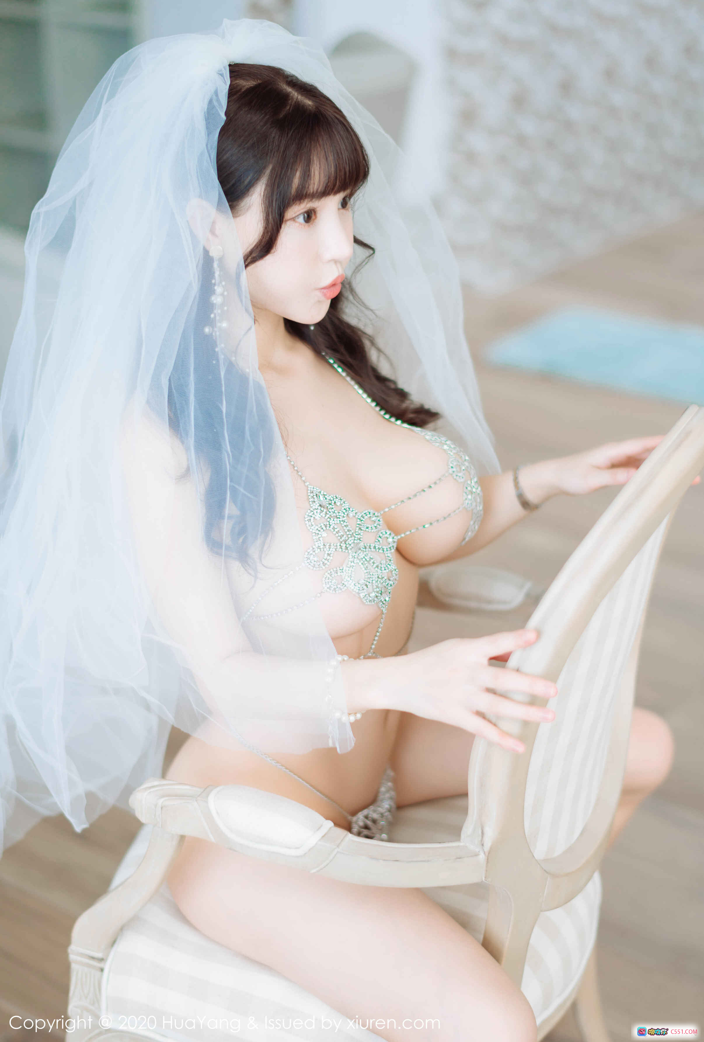 图片[2] - 妲己_Toxic花漾2020新娘写真｜蕾丝内衣+头纱美拍｜性感优雅私房摄影｜HuaYang Vol.215高清图集 - 就要吻