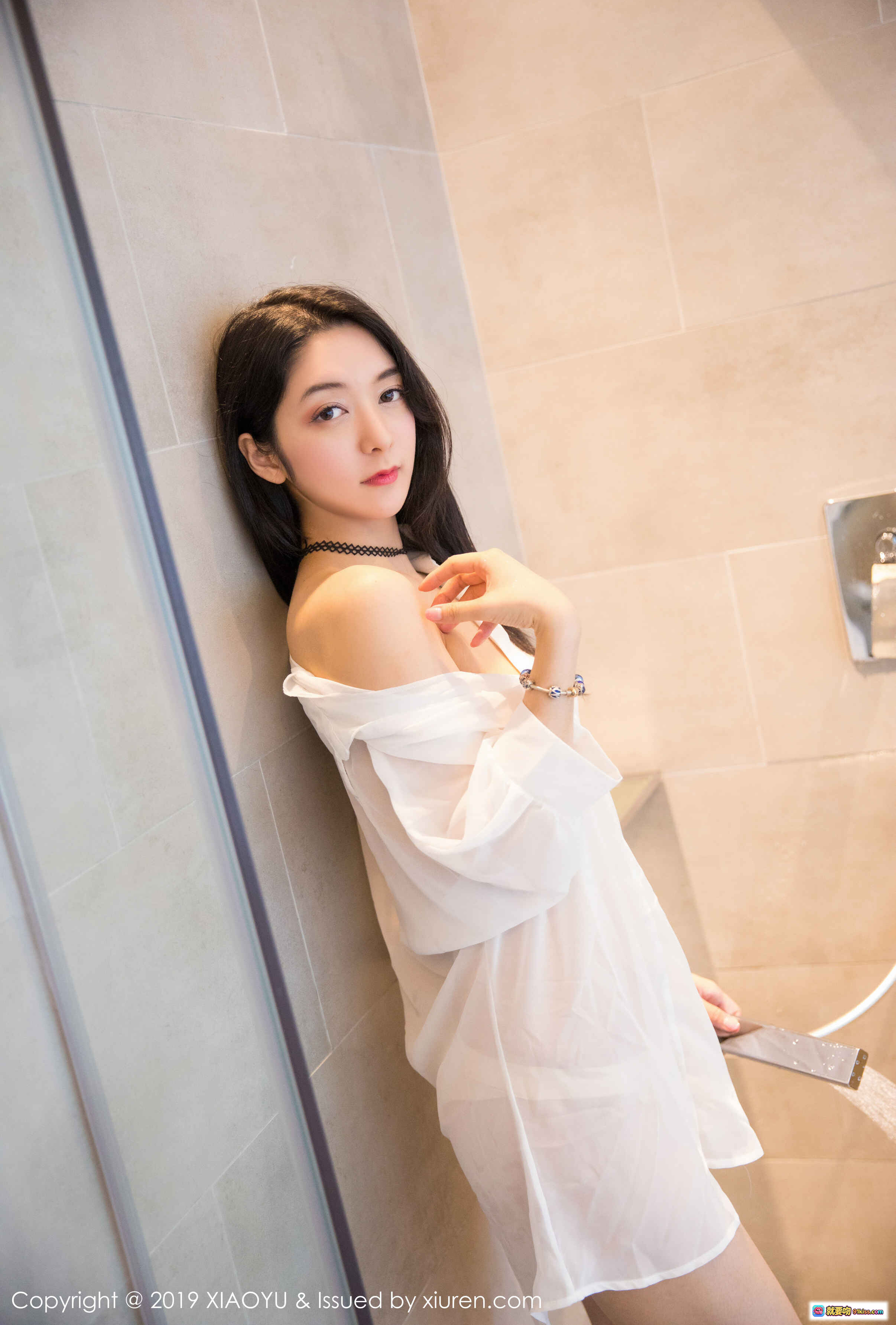 图片[8] - Angela小热巴浴室湿身白衬衫诱惑写真 – 透明衬衫+蕾丝大腿袜性感私房照 - 就要吻