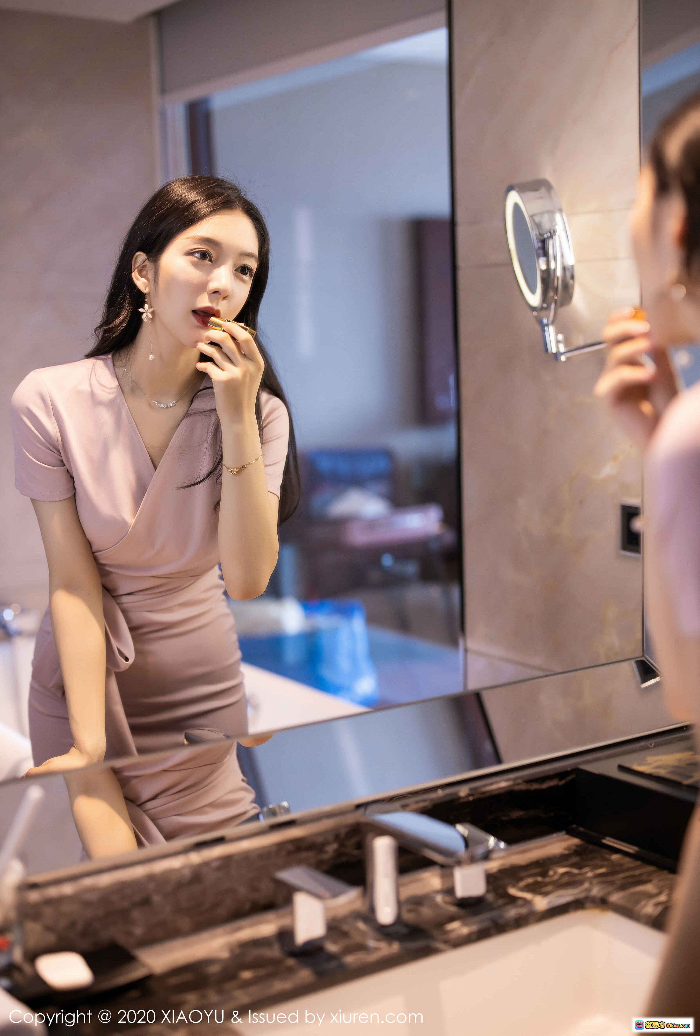 图片[7] - XIAOYU语画界2020.02.27 VOL.256 Angela小热巴 粉色露肩短裙浴室写真 优雅性感私房美拍 99+高清图集 - 就要吻