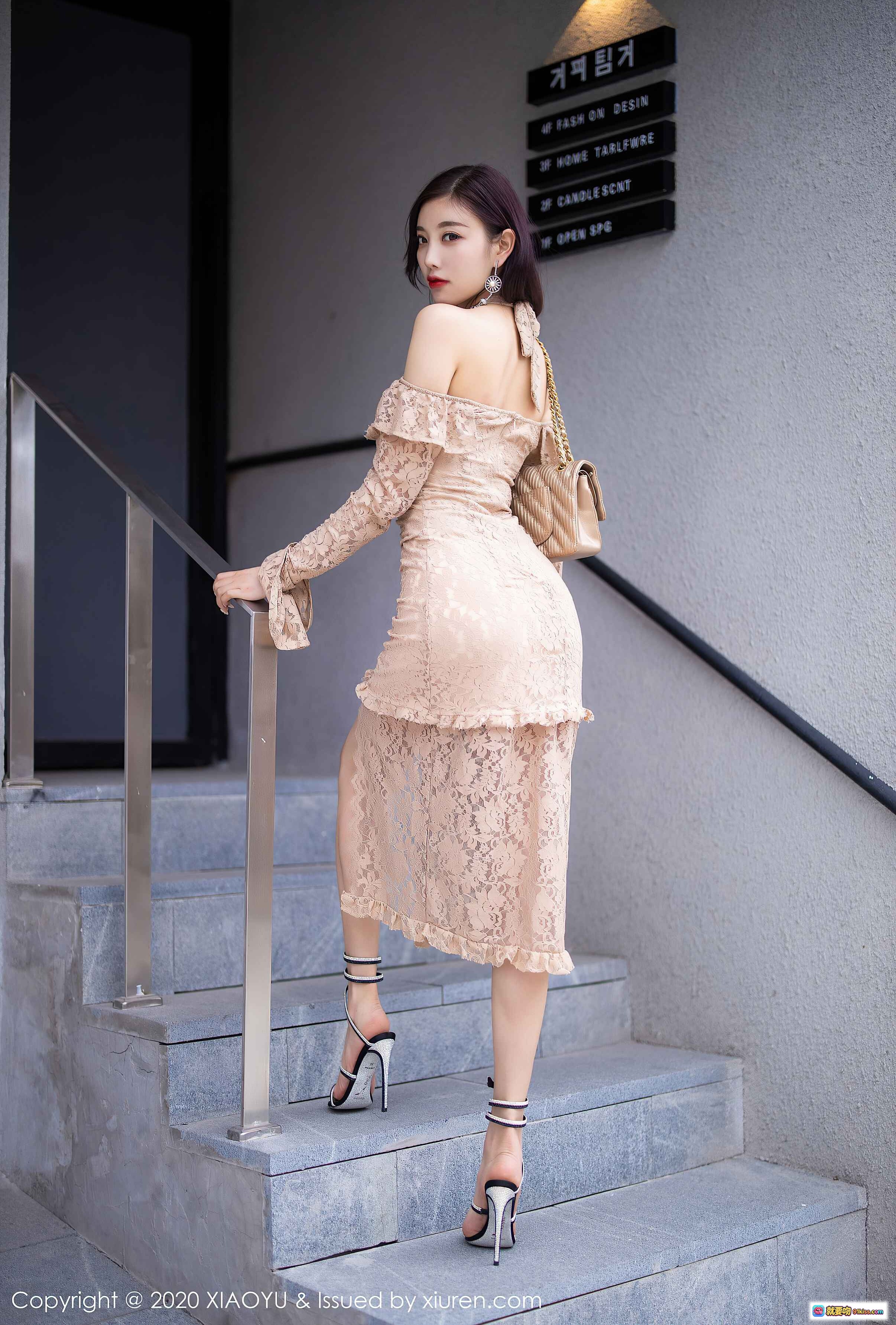 图片[4] - 杨晨晨Sugar优雅蕾丝露肩连衣裙写真 | XIAOYU语画界2020.07.01 Vol.317高清美图 - 就要吻