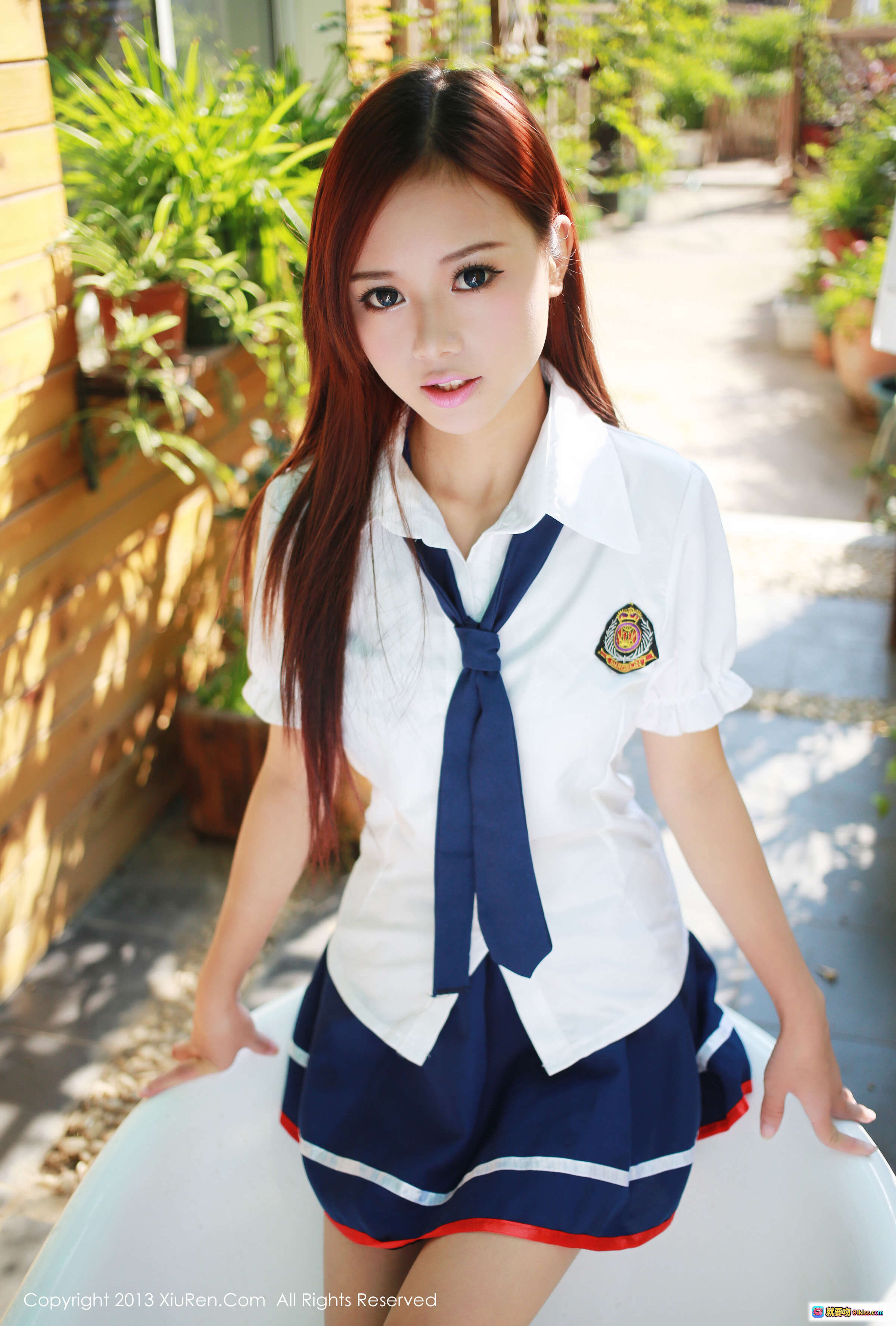 图片[8] - 邻家少女羽住黑裙蕾丝袜写真 | 秀人网2013.09.22 NO.0014阳光窗边私房美拍 - 就要吻