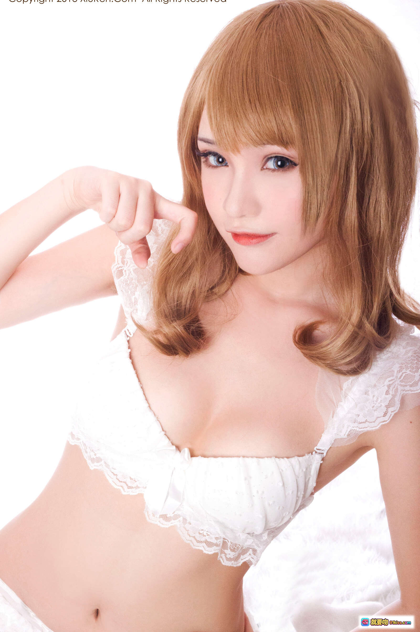 图片[8] - 千夜未来私房写真｜白色蕾丝内衣｜金色长发少女｜温柔甜美风｜高清摄影图集 - 就要吻