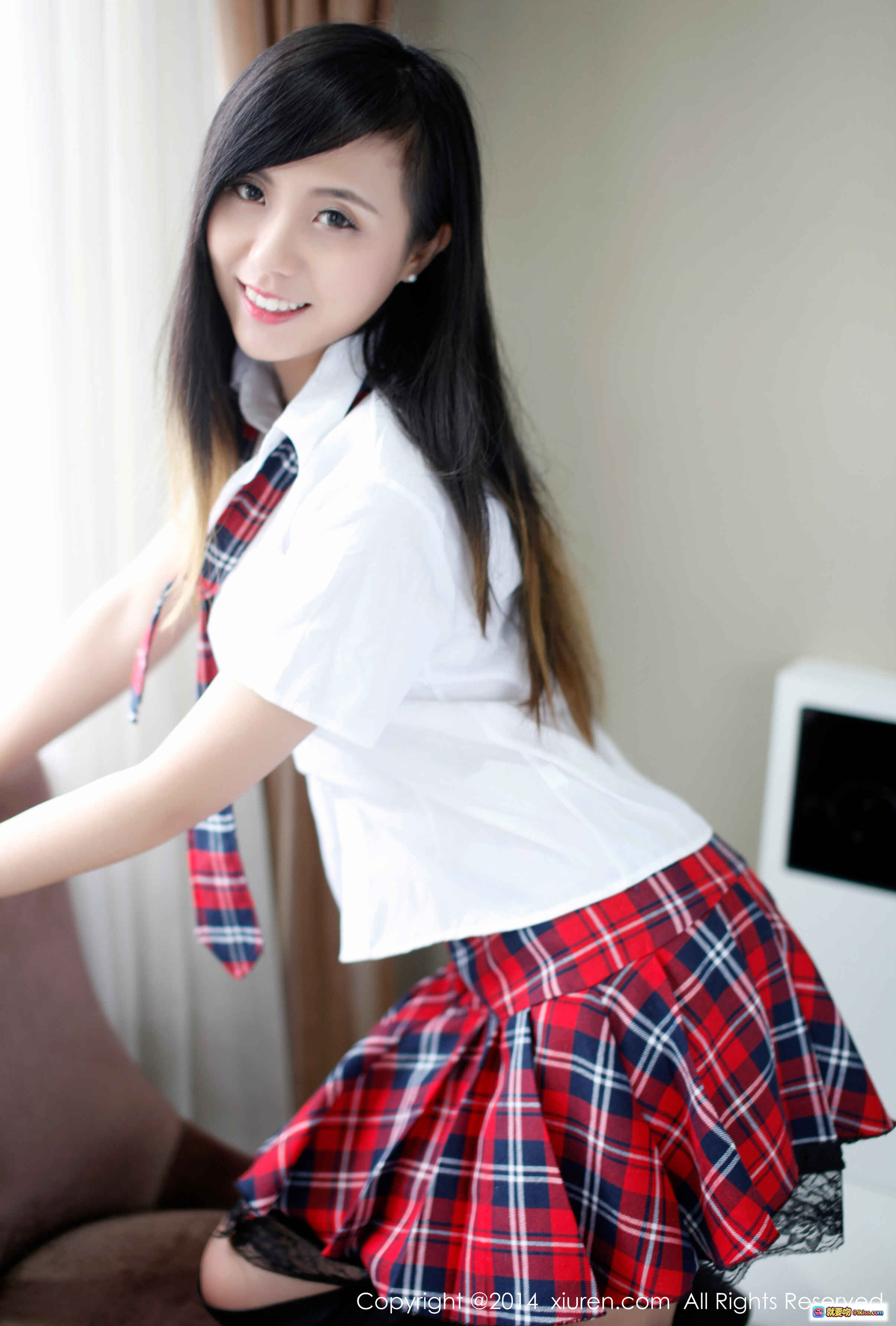 图片[8] - 谢忱倬白衬衫红蓝格子领带室内写真 – XIUREN秀人网2014.12.14 NO.254高清美图 - 就要吻