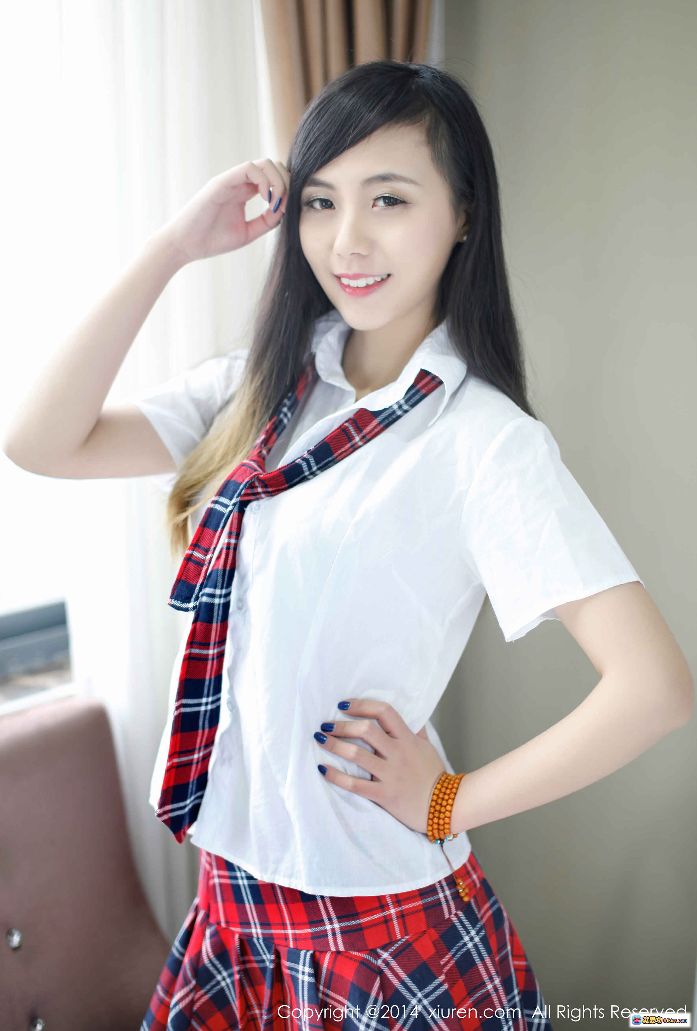 图片[7] - 谢忱倬白衬衫红蓝格子领带室内写真 – XIUREN秀人网2014.12.14 NO.254高清美图 - 就要吻