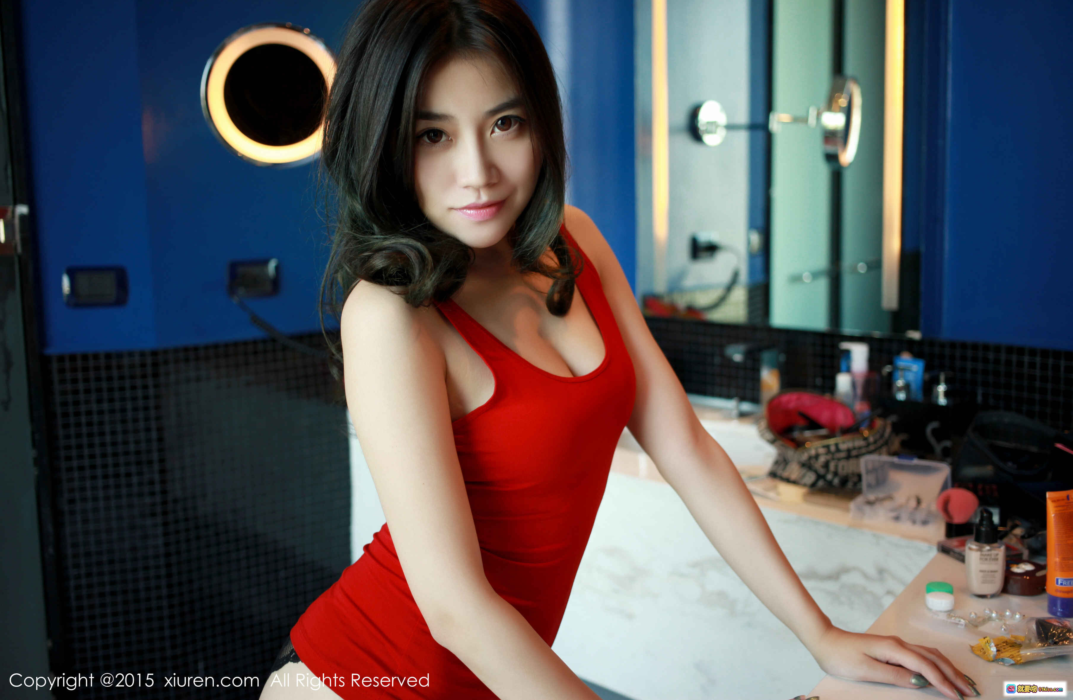 图片[3] - 许诺Sabrina清新床照写真 | XIUREN秀人网2015.01.29 NO.287 | 浅绿碎花吊带裙 | 白床单柔光人像 | 48P高清图集 - 就要吻