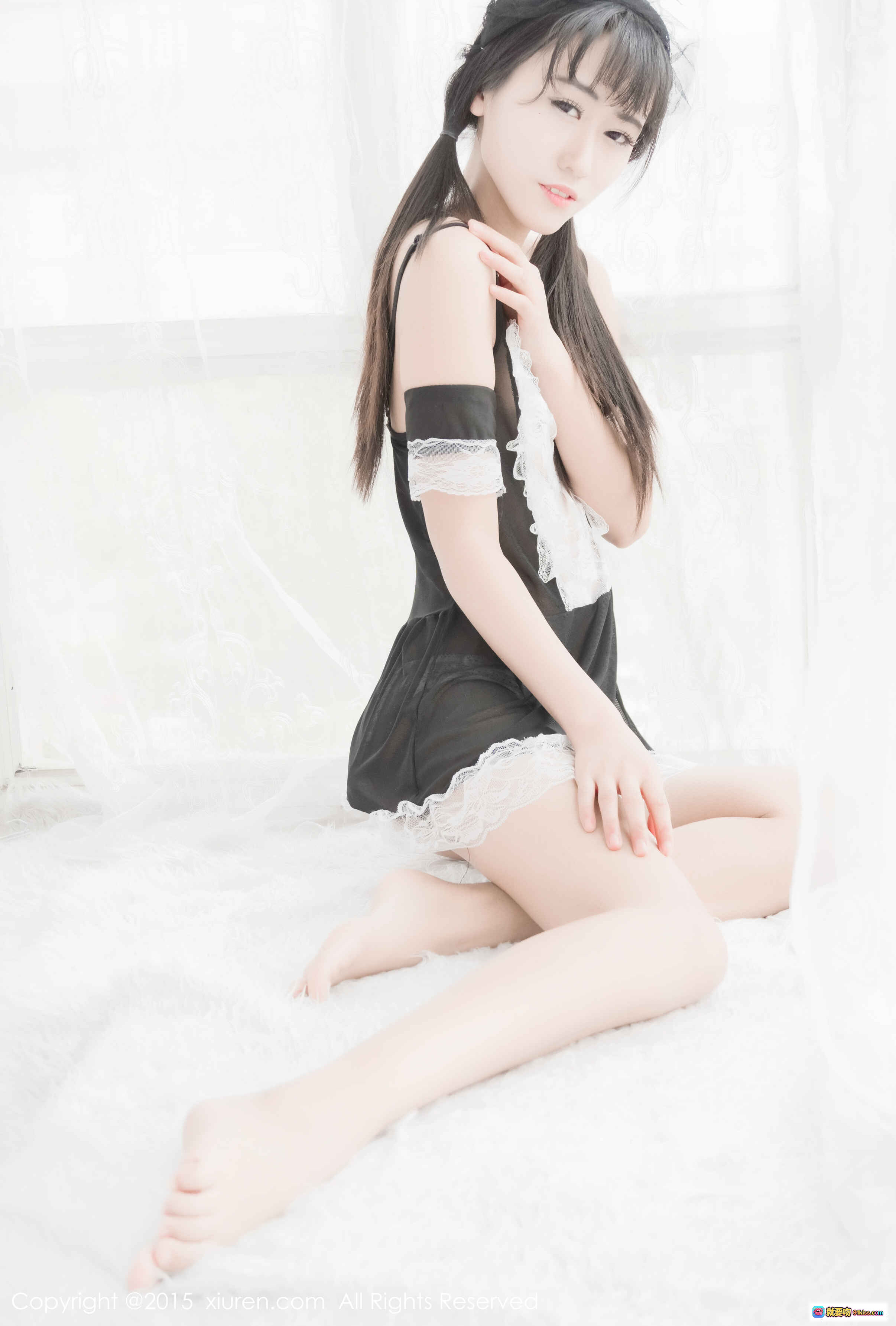 图片[4] - 素素subaby黑白蕾丝睡衣写真 – 秀人网2015.04.17 NO.319 清新甜美双马尾少女私房照 - 就要吻