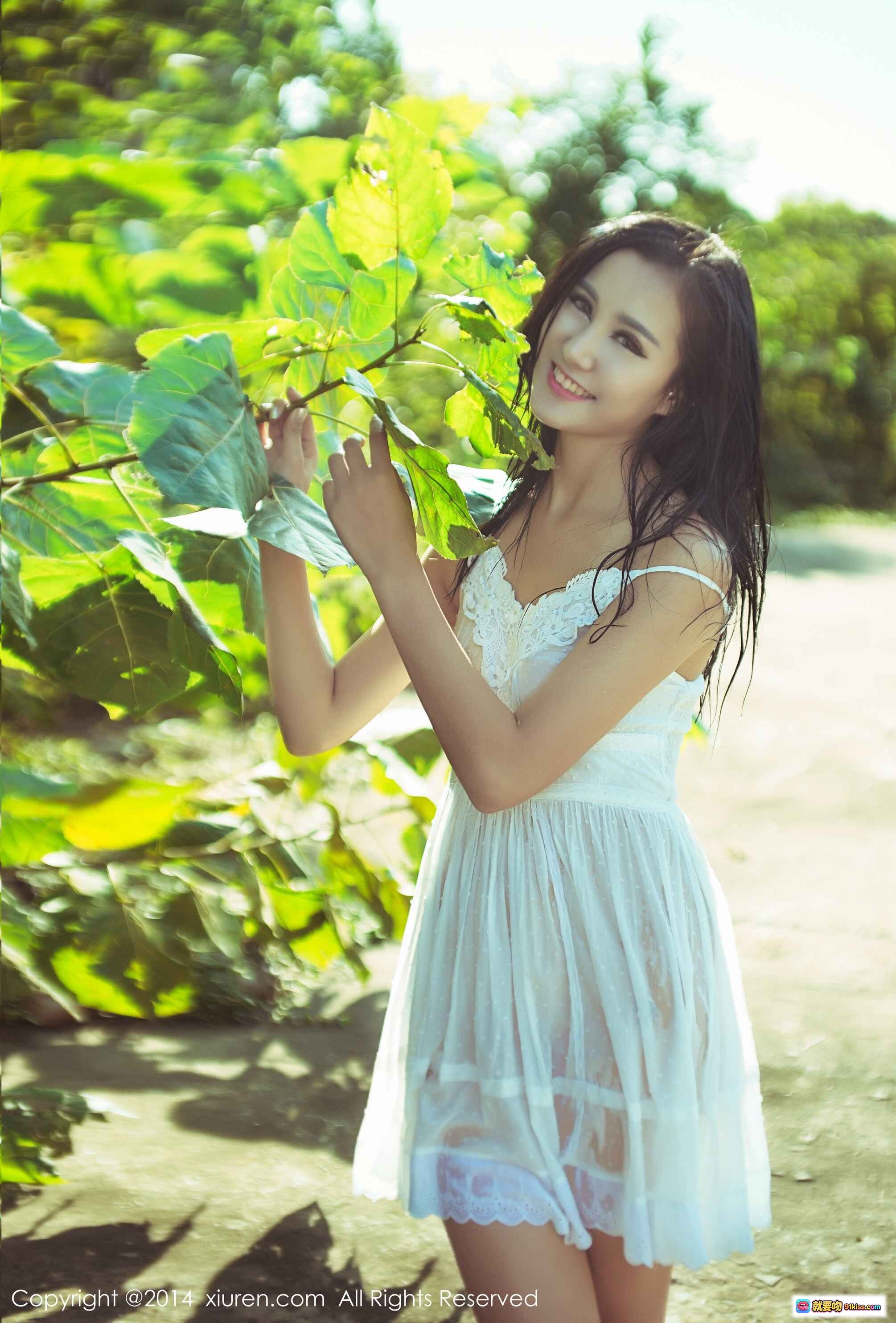 图片[10] - 刘薇拉性感写真 | 白色蕾丝内衣 | 户外绿植背景 | 秀人网2014经典图集 - 就要吻