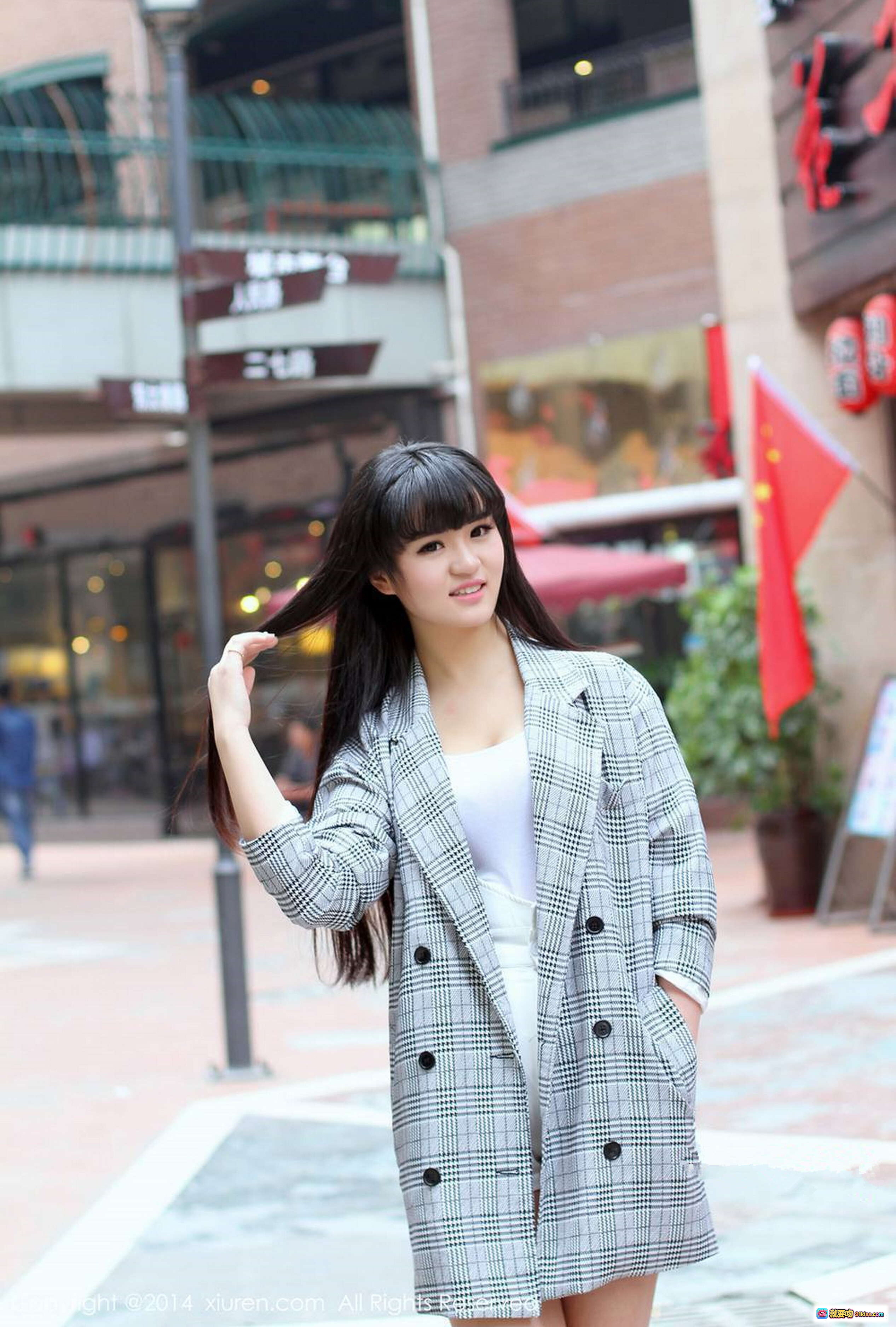 图片[5] - XIUREN秀人网2014.12.27 NO.261 旭儿 格子西装黑蕾丝内搭 长发齐刘海 清纯性感写真 7P260M - 就要吻