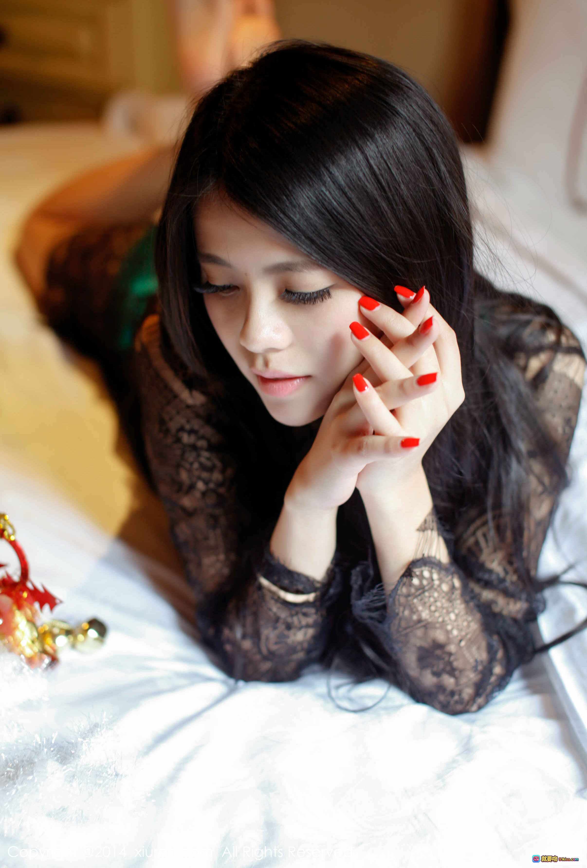 图片[9] - 欧阳妮娜娜黑色蕾丝透视装性感写真 – 秀人网2014圣诞主题高清图集 - 就要吻