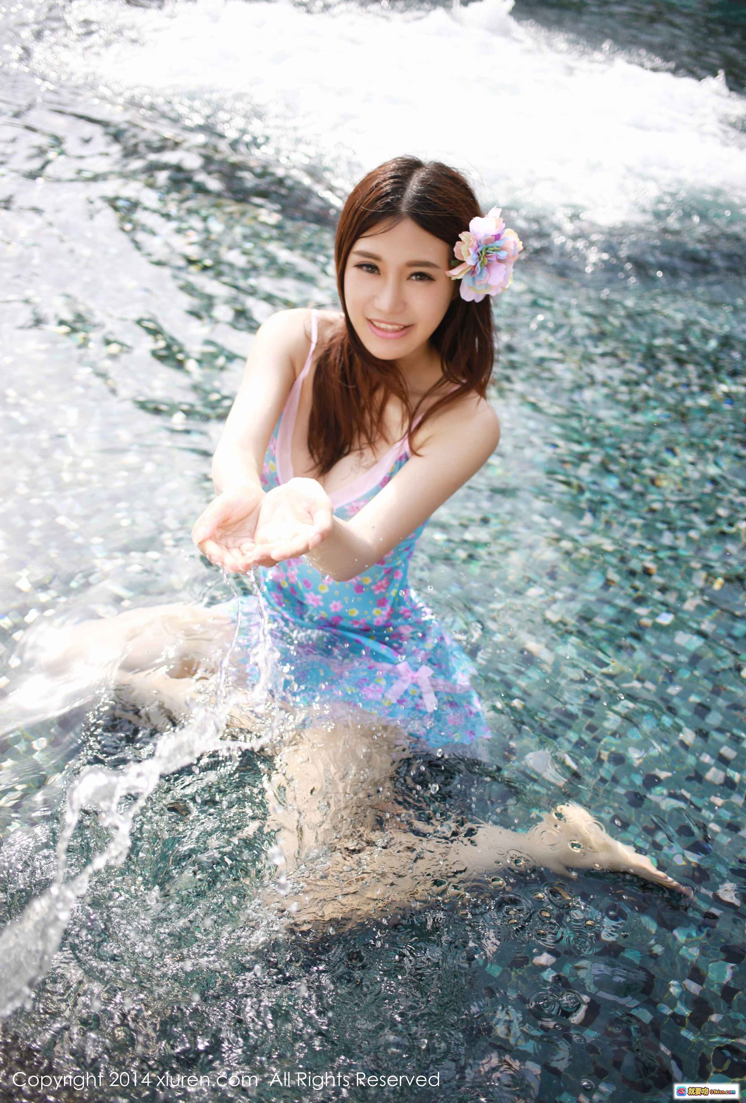 图片[9] - 绮里嘉ula泳池写真 | 白色比基尼性感美胸 | 秀人网2014高清私房照 - 就要吻