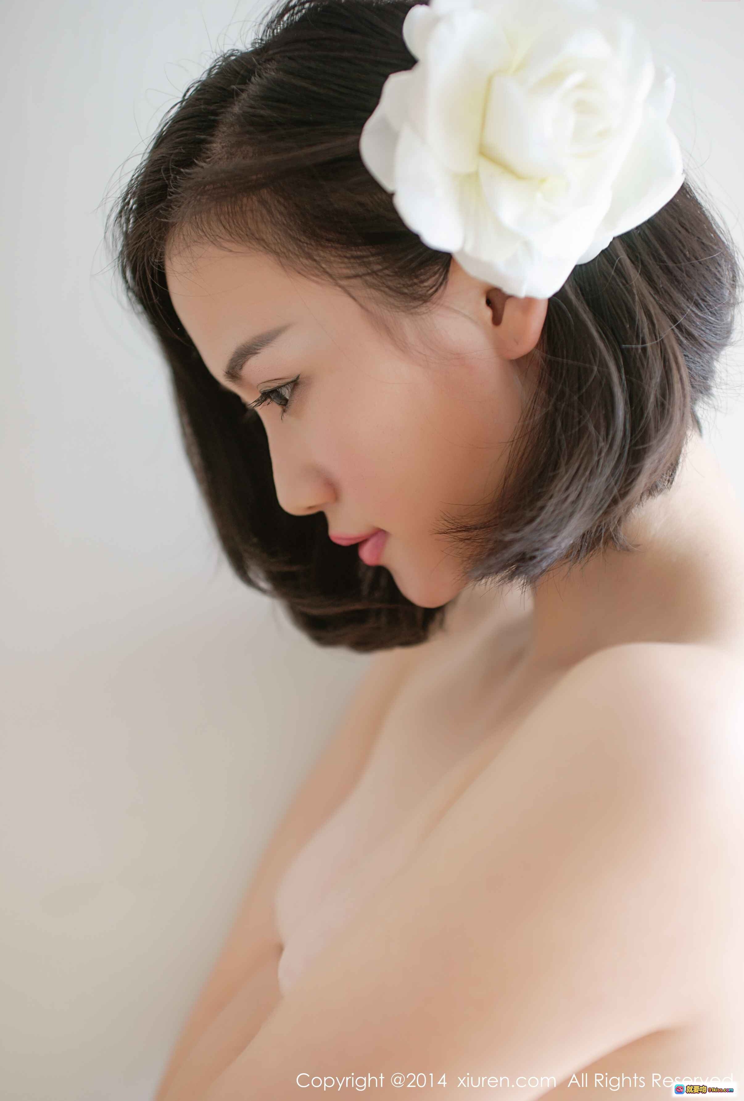 图片[8] - 浴缸玫瑰花瓣美女写真 – 白色蕾丝内衣湿发诱惑 – XIUREN秀人网2014经典私房摄影 - 就要吻