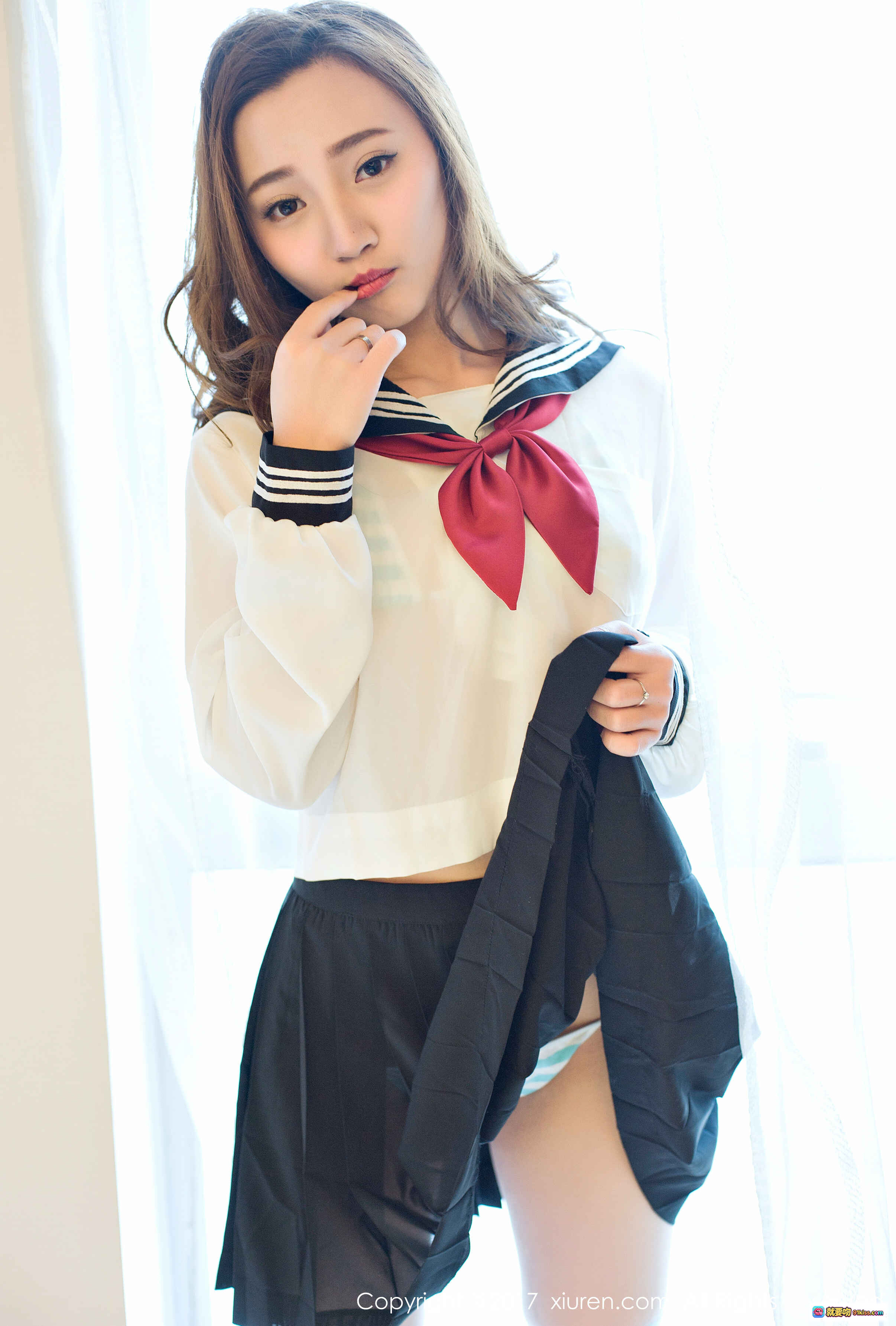 图片[4] - 翟奥奥baby性感写真：粉色内衣+白色衬衫+床上诱惑+秀人网2017精选美图 - 就要吻