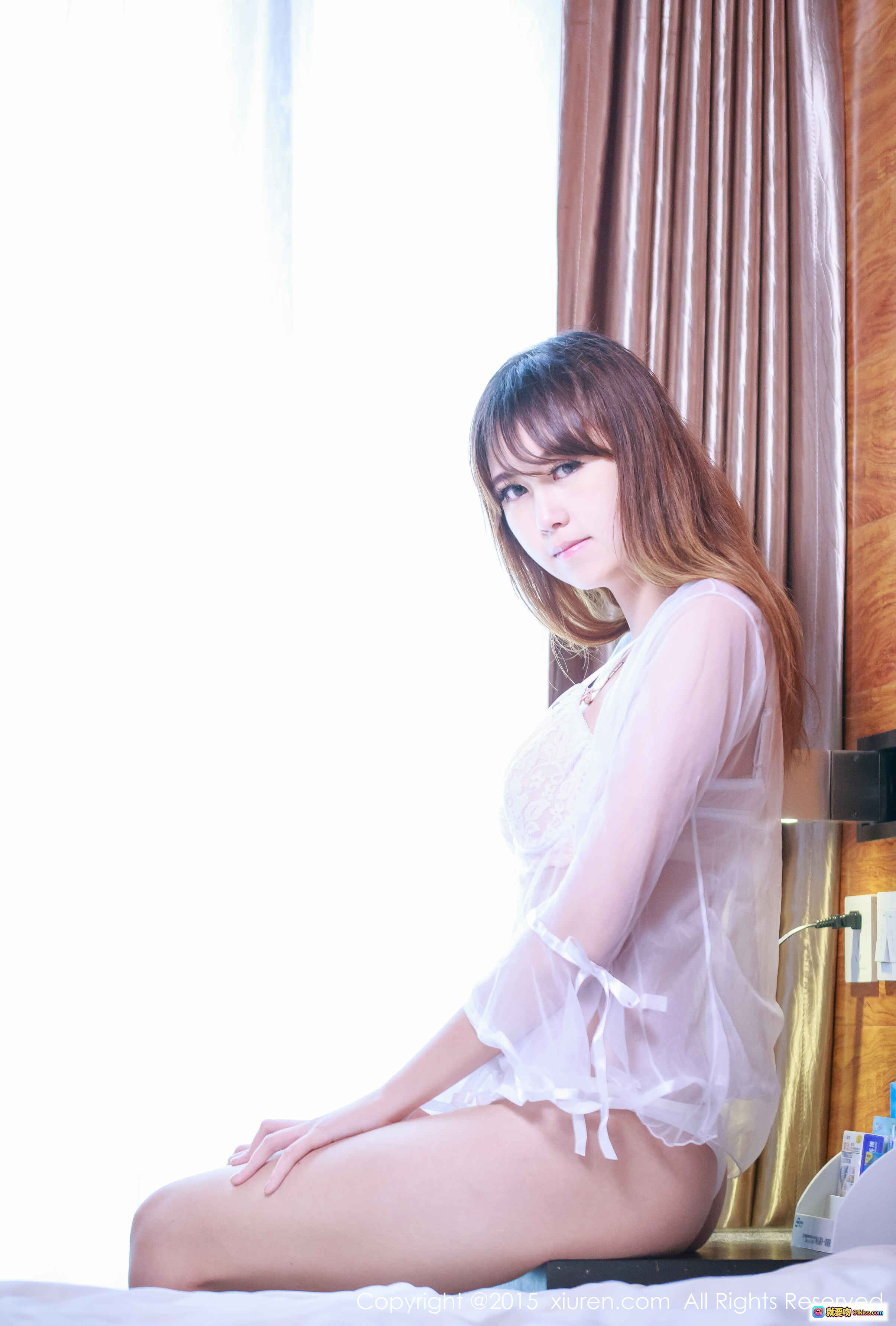 图片[10] - 轩儿粉色吊带睡衣搭配渔网袜床上写真 – XIUREN秀人网2015.07.26 No.363高清美图 - 就要吻