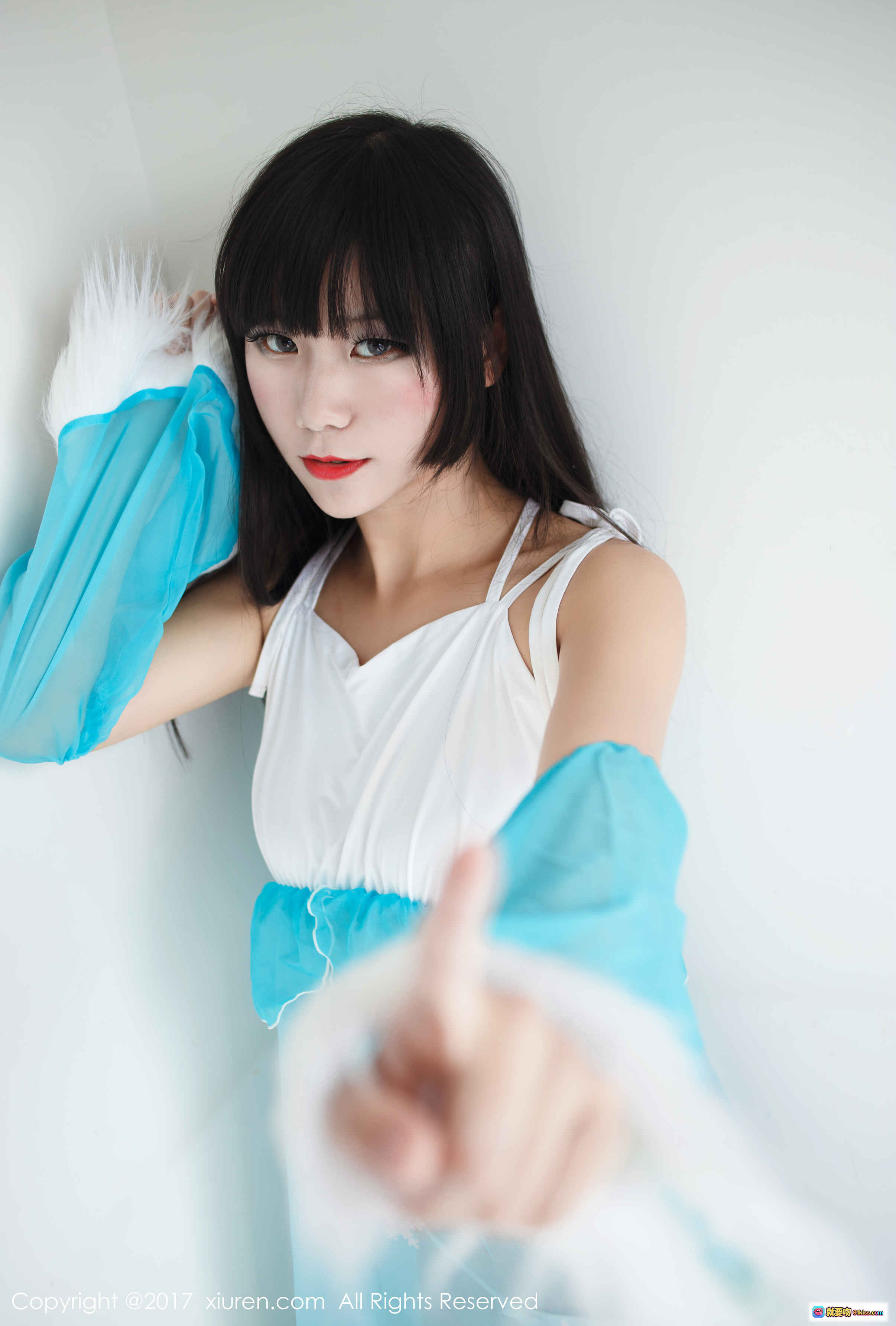 图片[9] - 香风提比cos写真 | 白蓝裙装+条纹过膝袜 | 秀人网No.676高清美图 | 2017年1月9日发布 - 就要吻