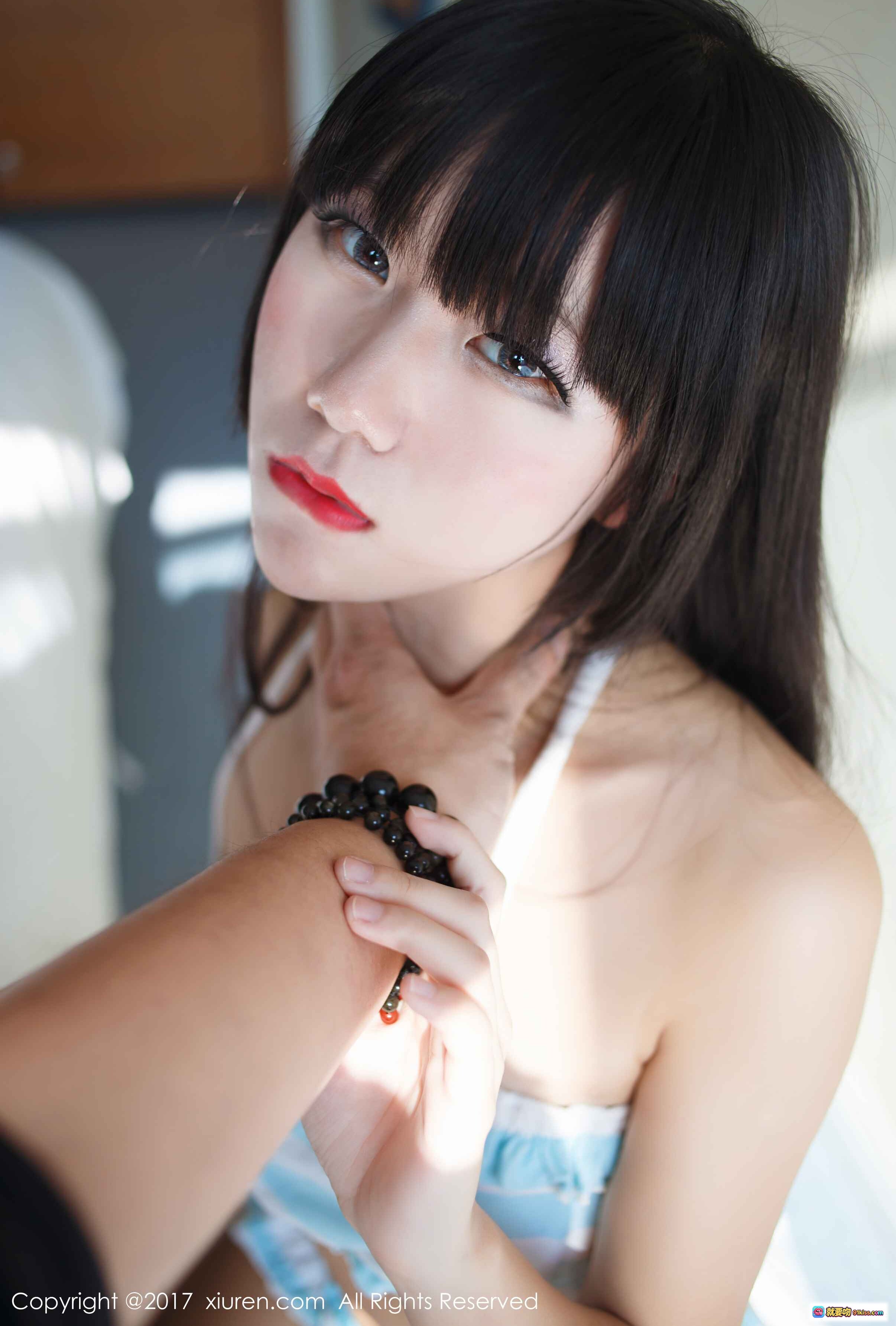 图片[8] - 香风提比cos写真 | 白蓝裙装+条纹过膝袜 | 秀人网No.676高清美图 | 2017年1月9日发布 - 就要吻