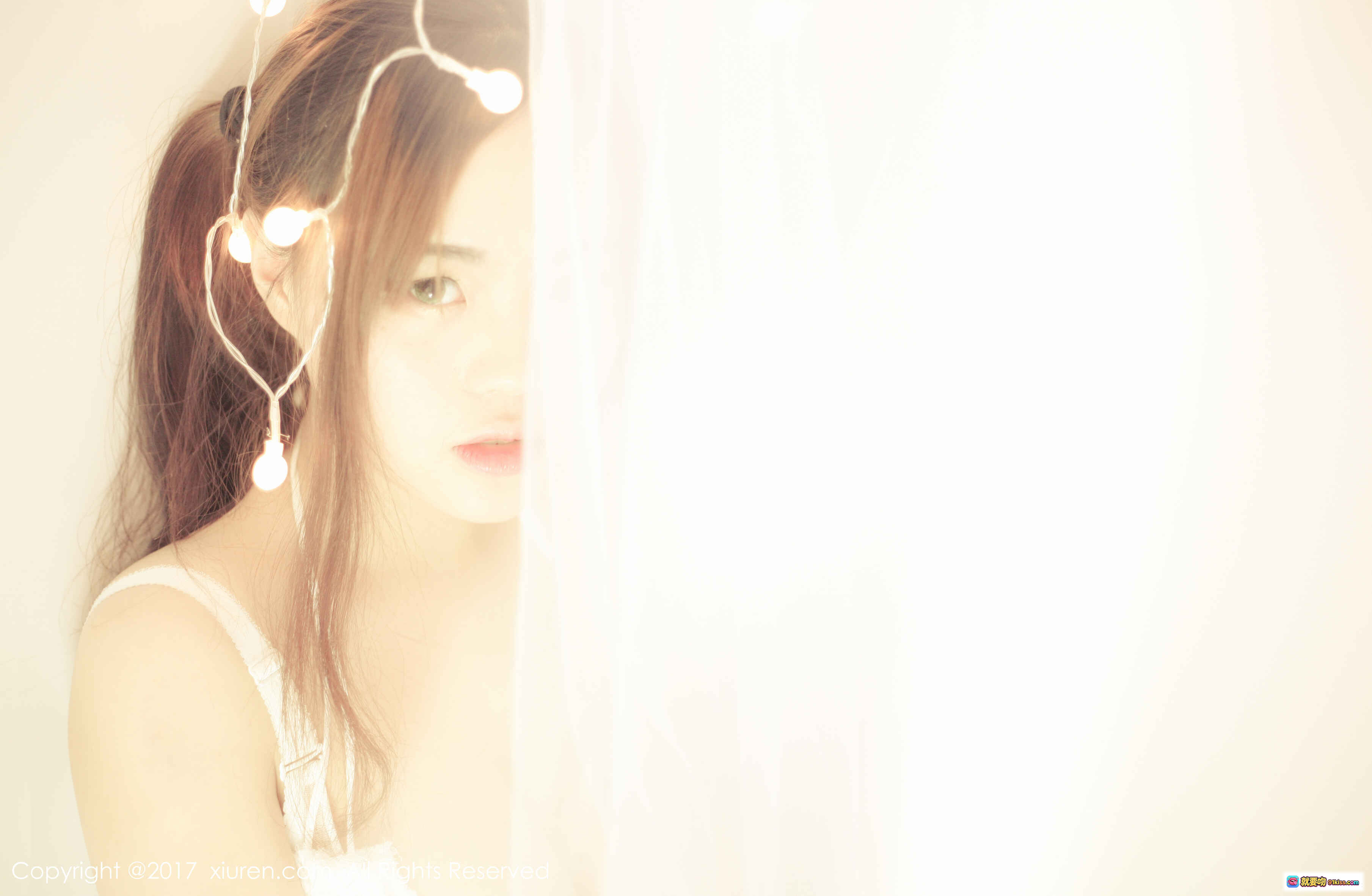 图片[10] - 米爱Demon清新写真｜白色纱裙少女萌态可爱｜秀人网2017精选私房照 - 就要吻