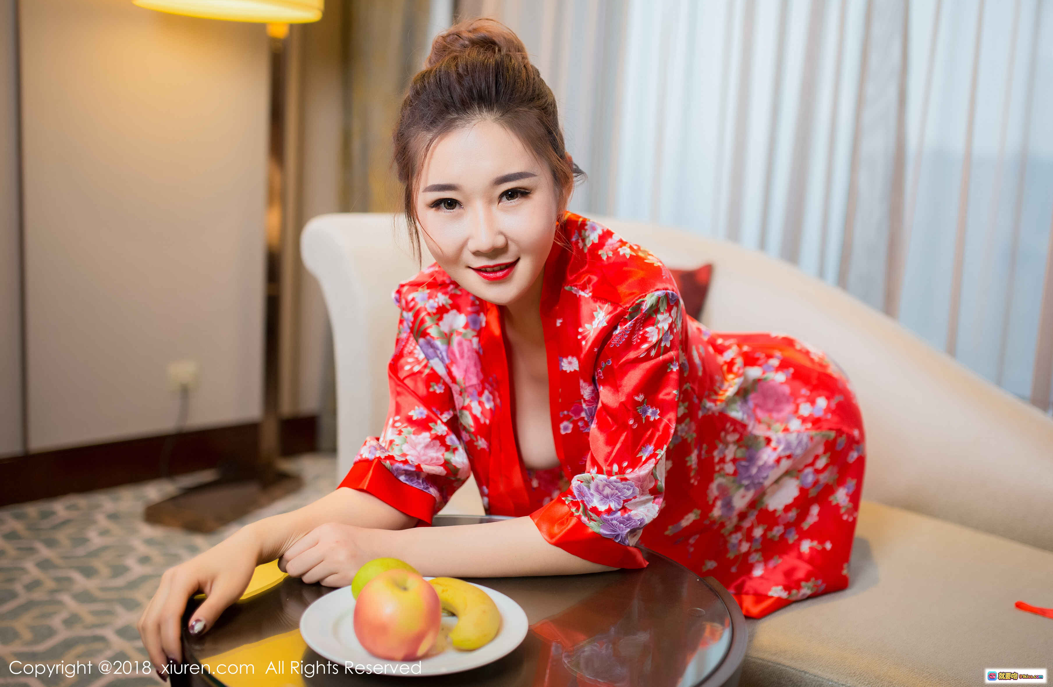 图片[9] - 棉花糖candy红色和服写真 – 秀人网2018年1月10日No.892高清美图 – 优雅盘发微笑私房照 - 就要吻