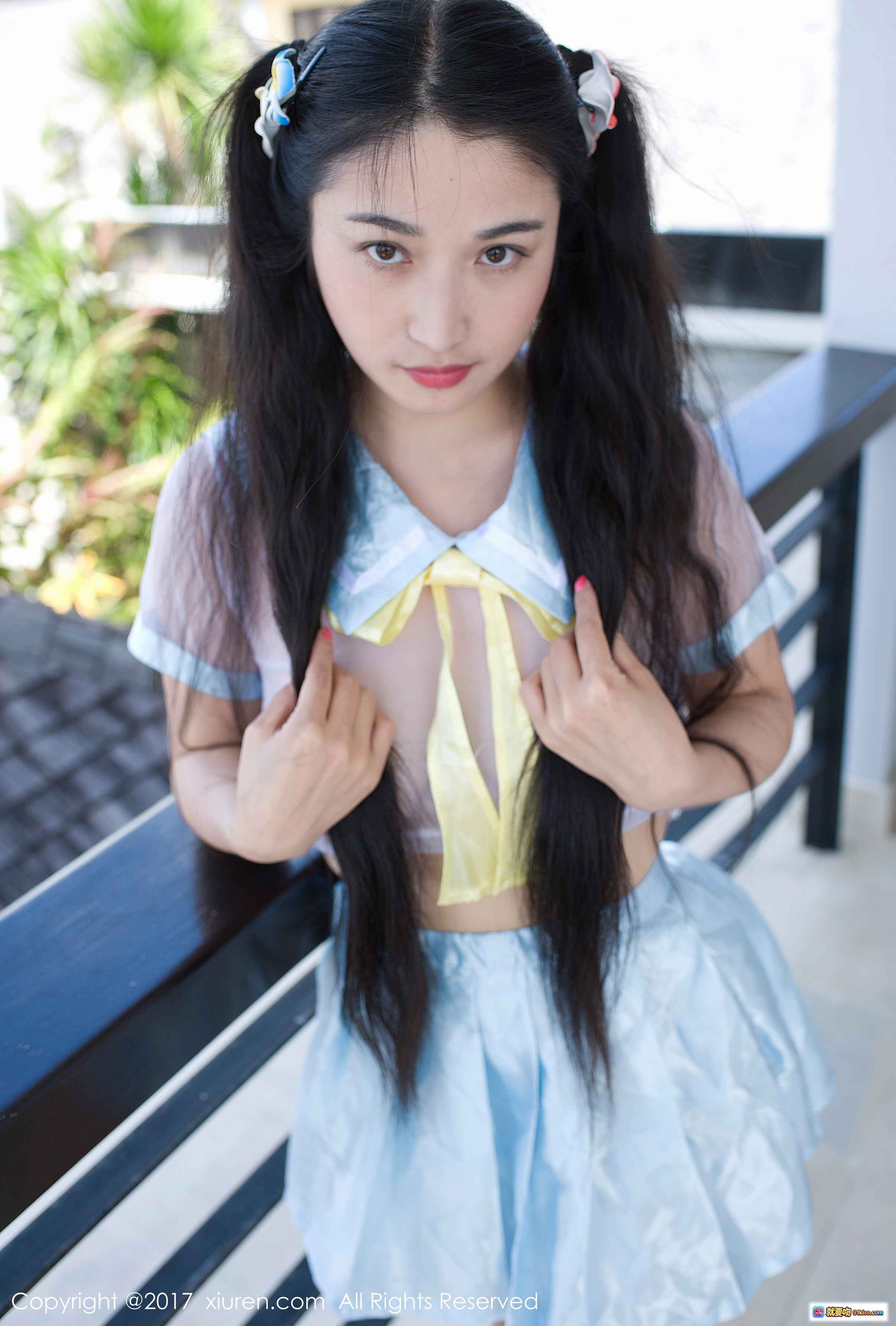 图片[10] - 盼盼龙女Sunny浴室写真 | 白色透视校服双马尾 | 泡沫浴缸少女风 | XIUREN秀人网2017精选 - 就要吻