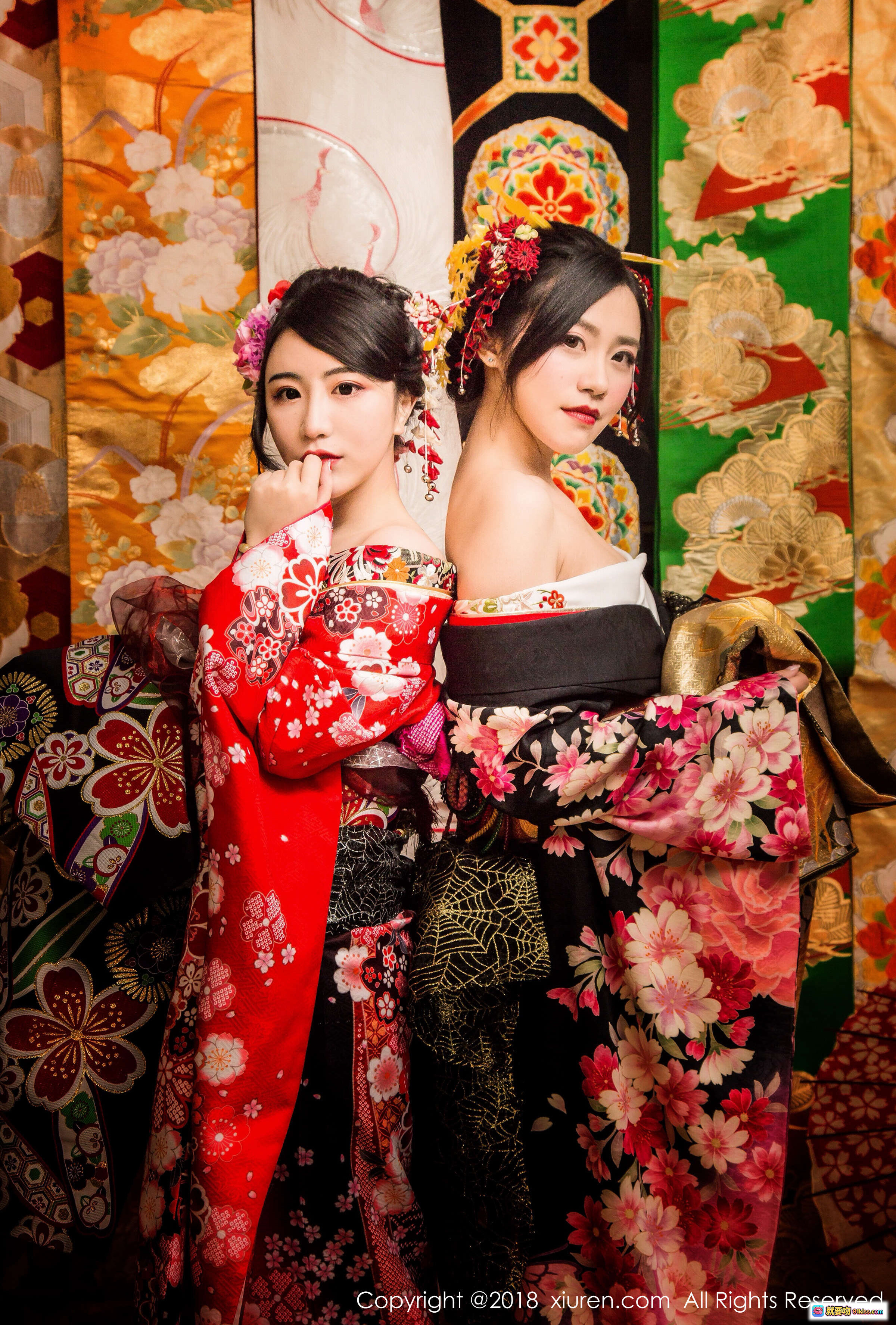 图片[10] - 许诺Sabrina和风写真｜华丽振袖和服+传统日式伞扇+红毯古韵场景｜XIUREN秀人网2018经典摄影 - 就要吻