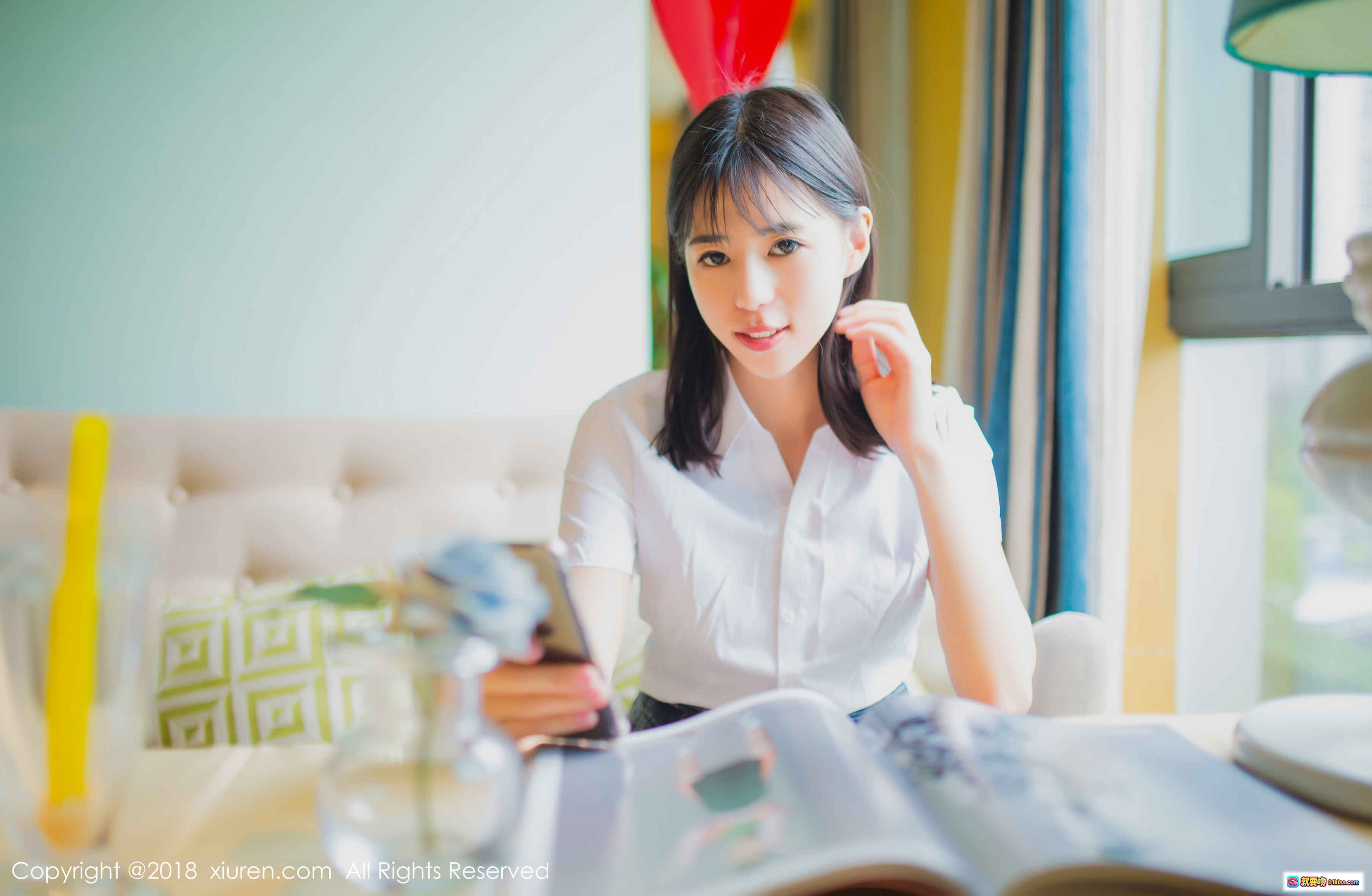 图片[5] - 艾栗栗栗栗栗栗吖 – 白衬衫黑短裙性感写真 | XIUREN秀人网2018.05.14 No.1014 | 室内浴缸旁优雅姿态 - 就要吻